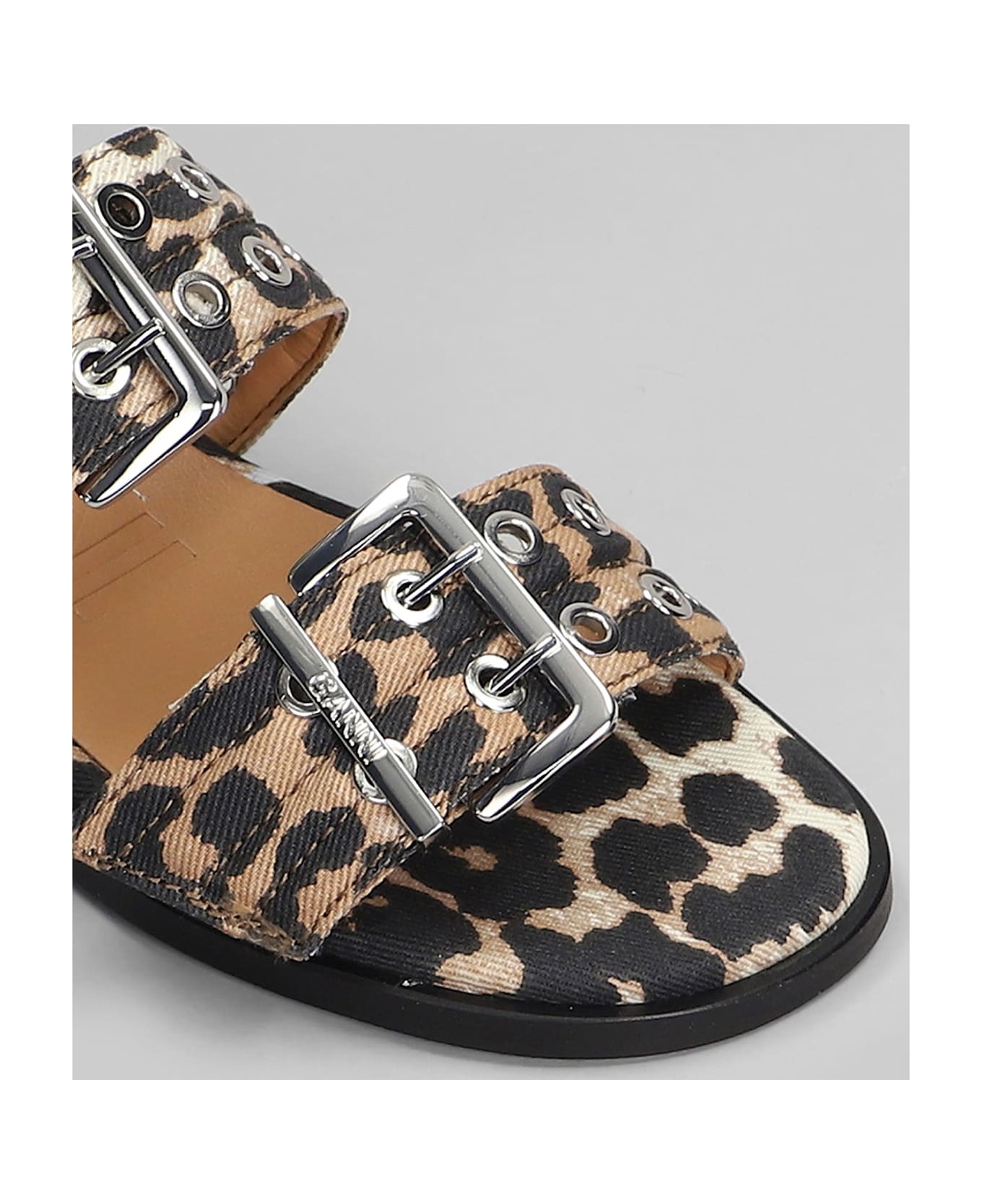 Ganni Flats In Animalier Cotton - Animalier