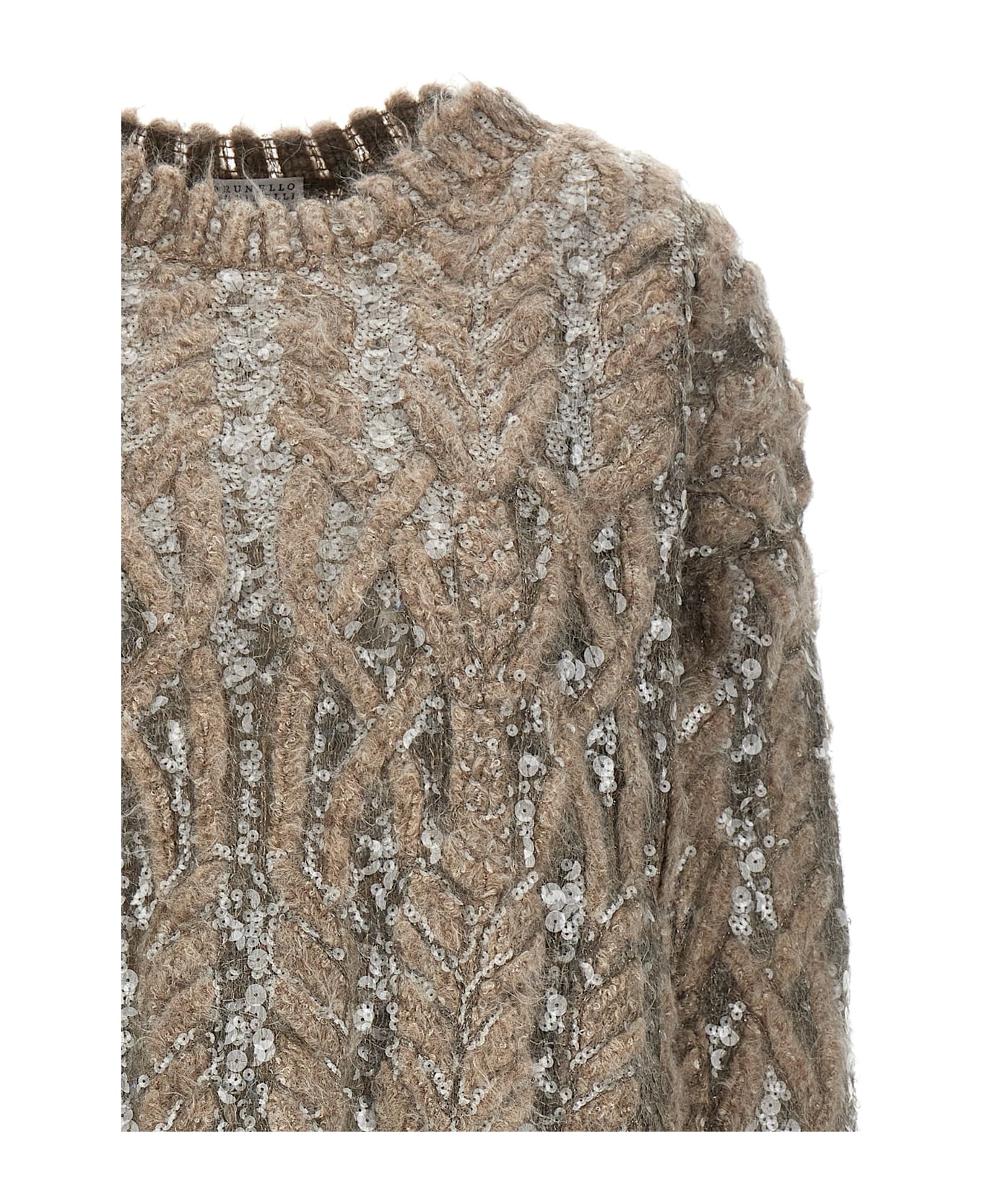 Brunello Cucinelli Sequin Sweater - Beige