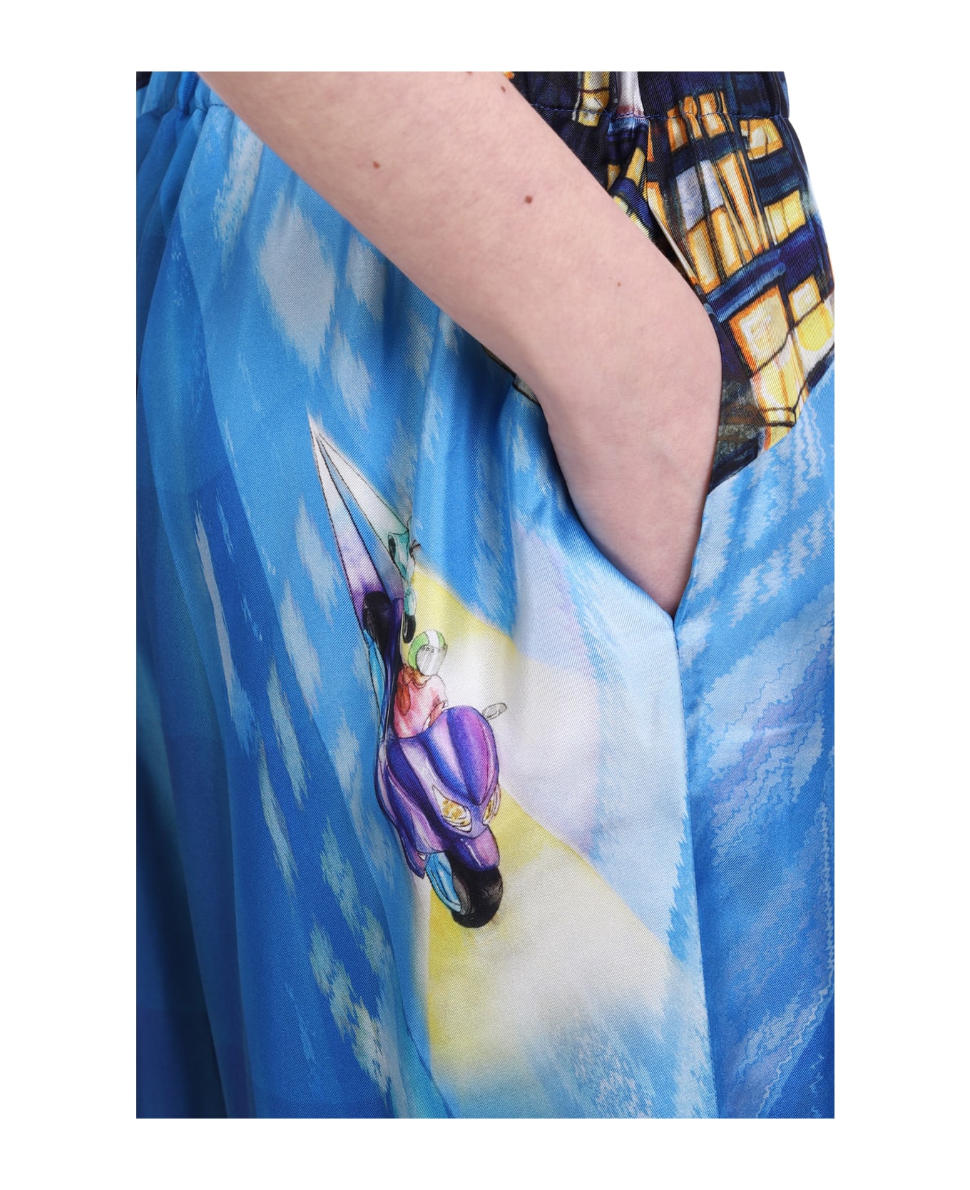 Casablanca Pants In Blue Silk - blue