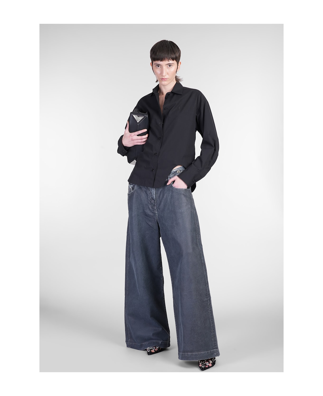 The Attico Shirt In Black Cotton - black
