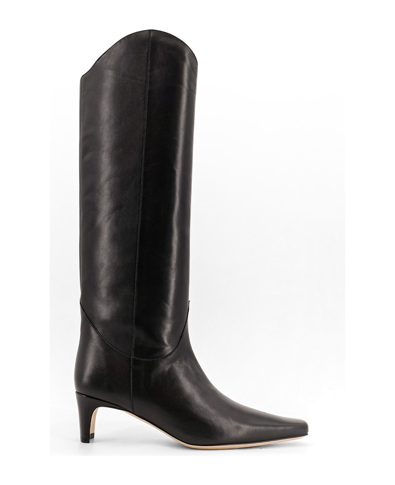 STAUD Western Wally Leather Boot - Black