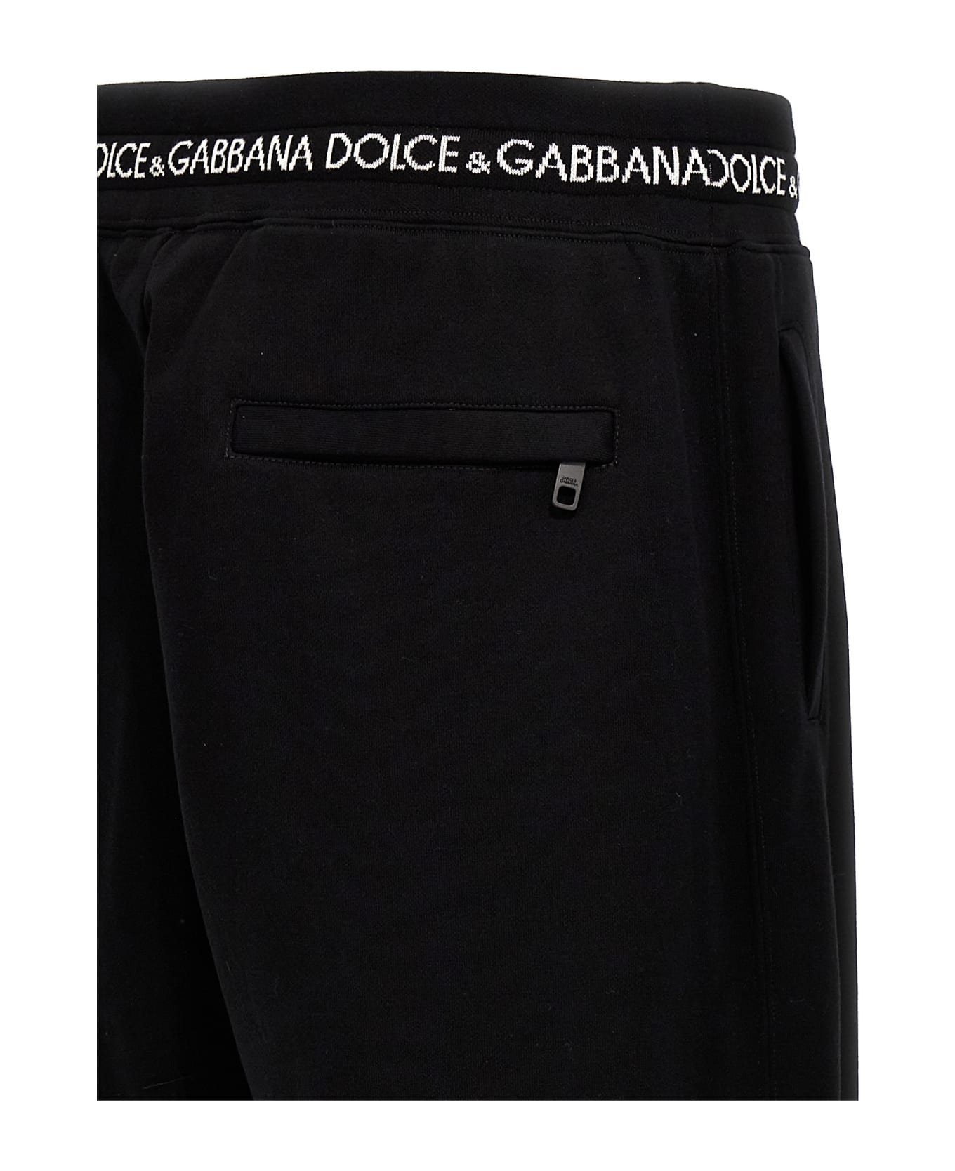 Dolce & Gabbana Logo Trim Sweatpants - Black