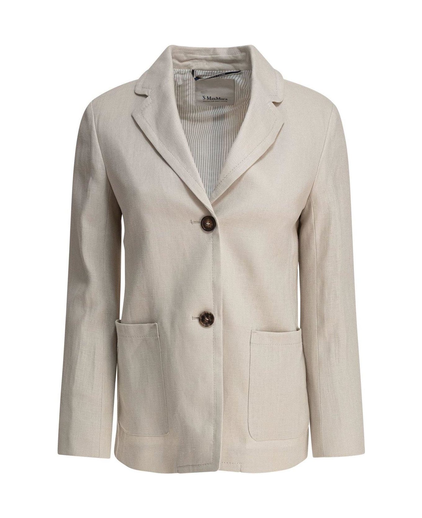 
S Max Mara Single-breasted Long-sleeved Jacket - SAND