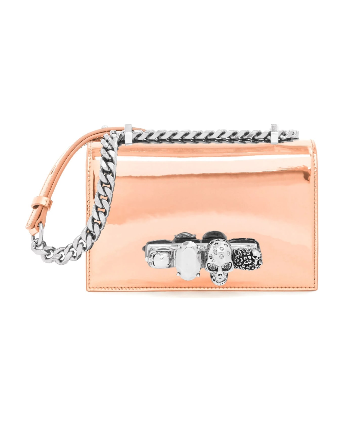 Alexander McQueen Mini Jewelled Satchel Bag In Copper - Copper ショルダーバッグ