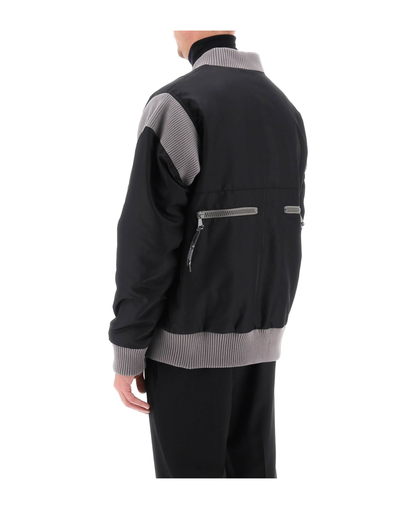 Vivienne Westwood Stripped Cyclist Recycled-nylon Bomber Jacket - BLACK (Grey) ジャケット