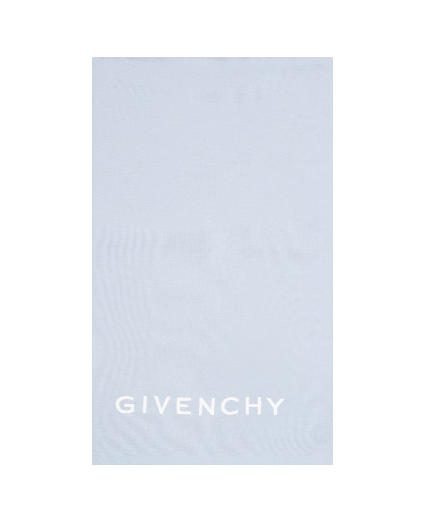 Givenchy Wool Scarf - Light Blue White