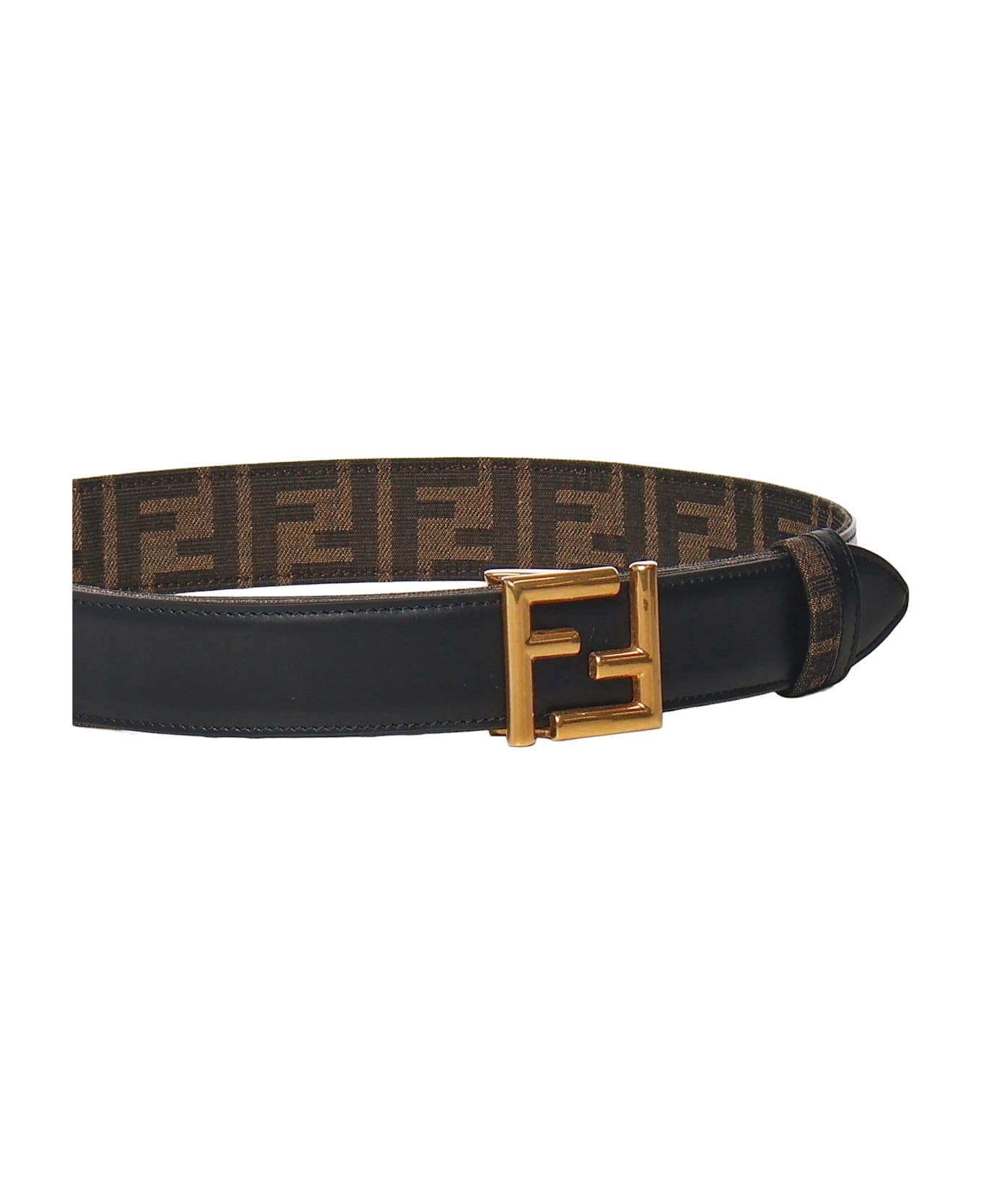 Fendi Ff Leather Belt - Black