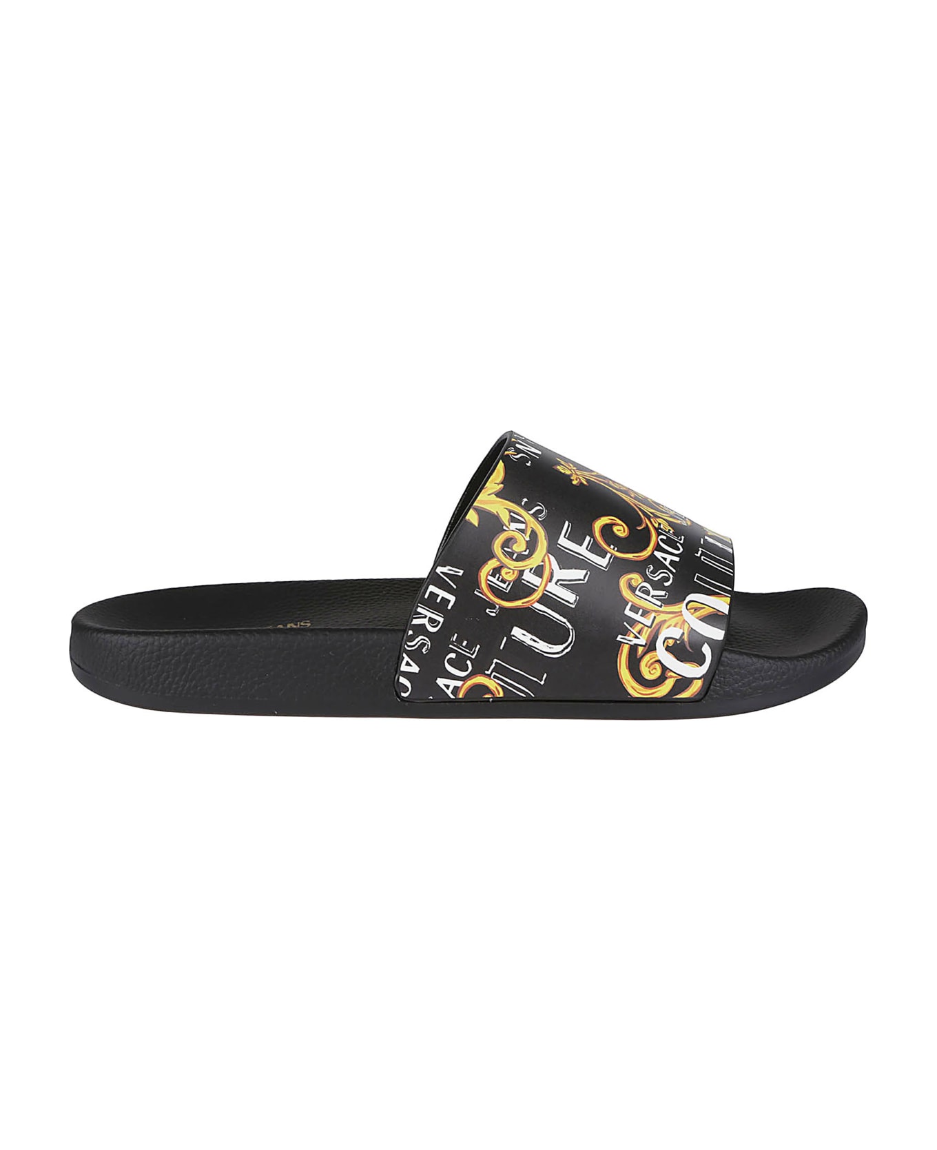 Versace Jeans Couture Gummy 38 Sliders - Black/gold