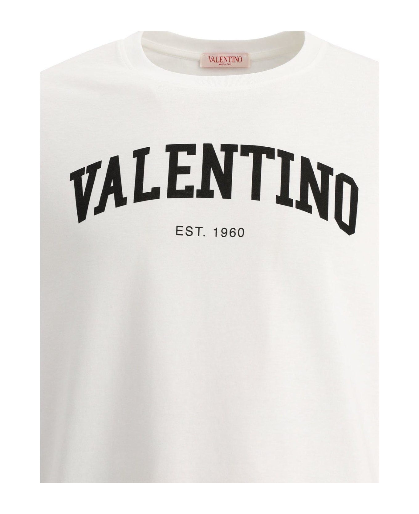 Valentino Logo Printed Crewneck T-shirt - Bianco