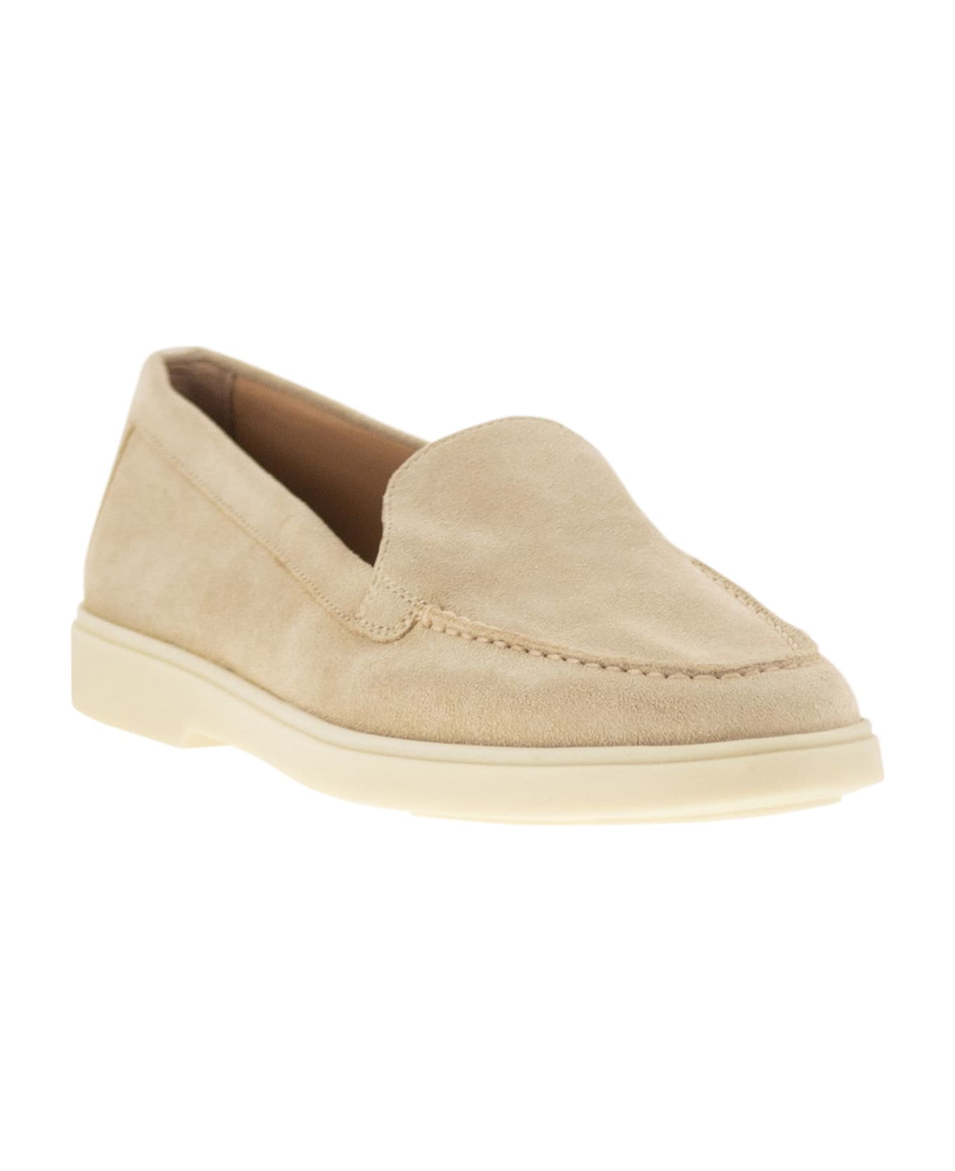 Santoni Suede Moccasin - Beige