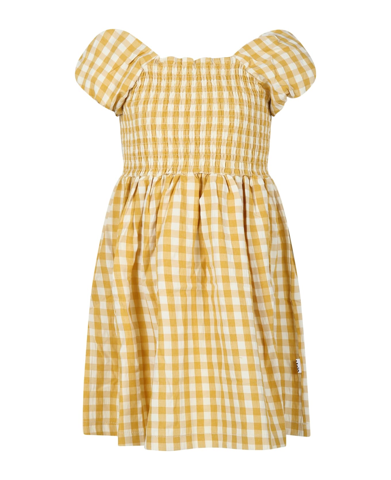 Molo Casual Yellow Dress Cherisla For Girl - Yellow ワンピース＆ドレス