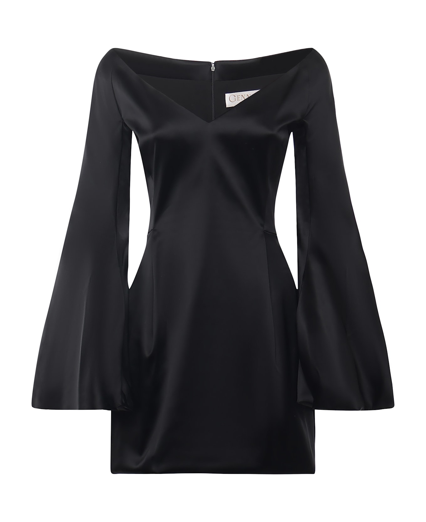 Genny V-neck Mini Dress - Black