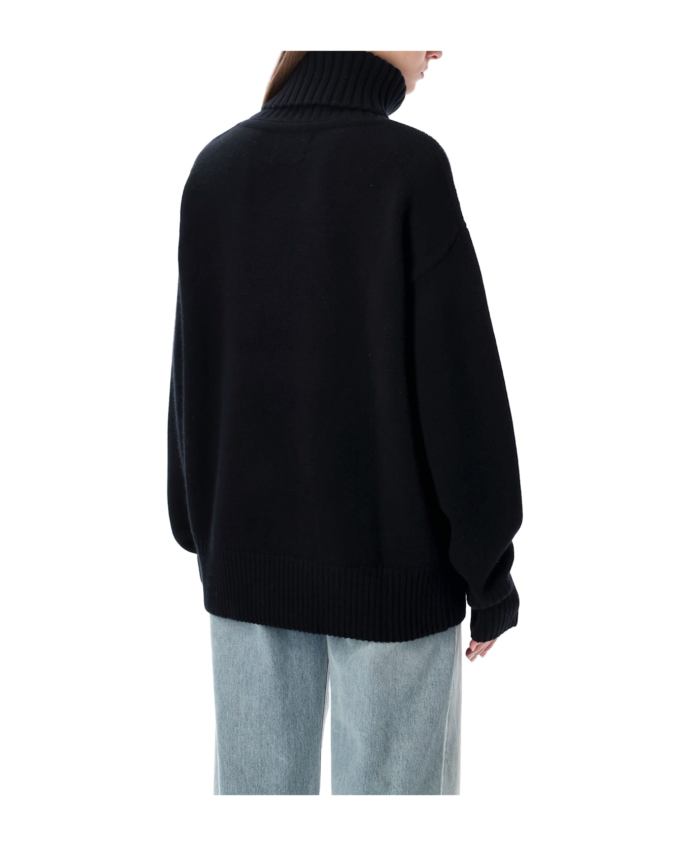 Extreme Cashmere N°20 Oversize Xtra Cashmere Turtleneck Sweater - RAVEN BLACK