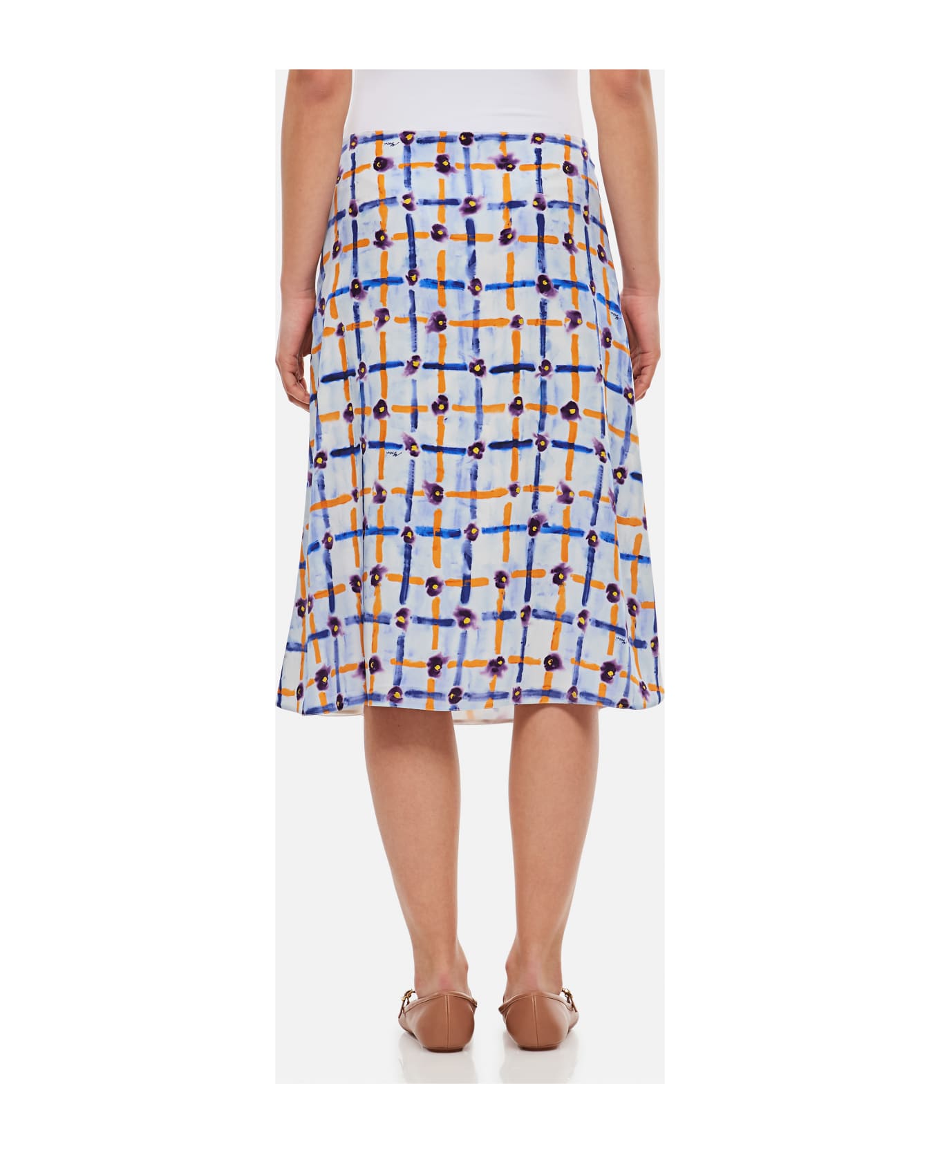 Marni Midi A-line Pattern Skirt - MultiColour