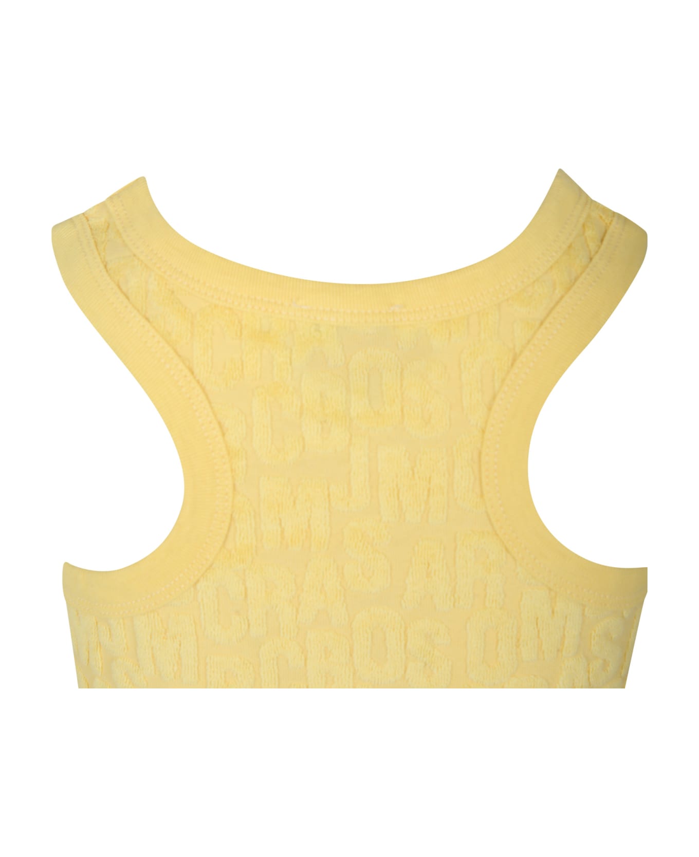 Marc Jacobs Yellow Tank Top For Girls With Logo - Yellow