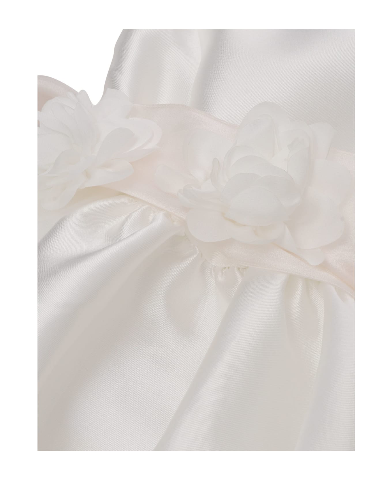 Monnalisa Cristina Mikado Dress - WHITE ワンピース＆ドレス