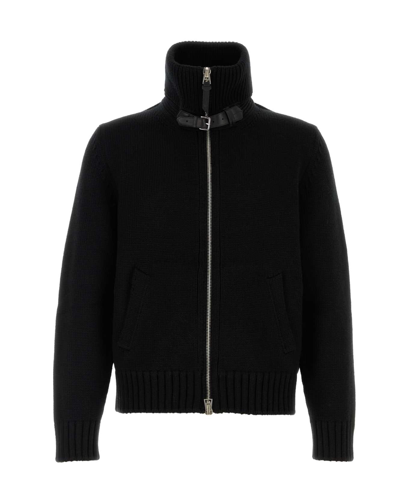 Tom Ford Black Wool Cardigan - BLACK