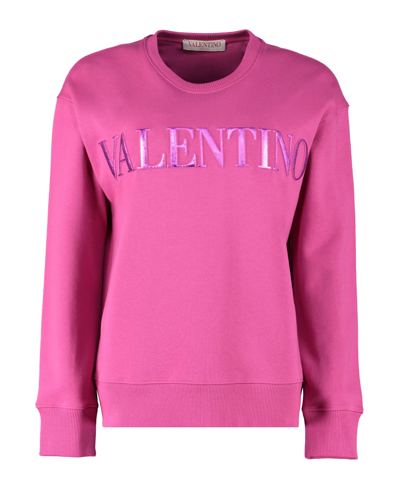 Valentino Logo Detail Cotton Sweatshirt - Fuchsia