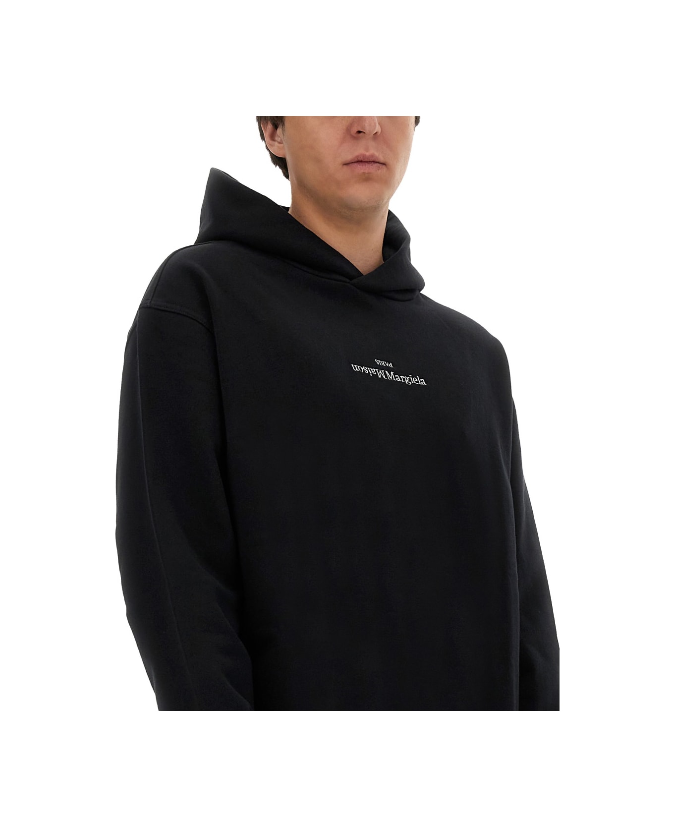 Maison Margiela Sweatshirt With Logo - BLACK