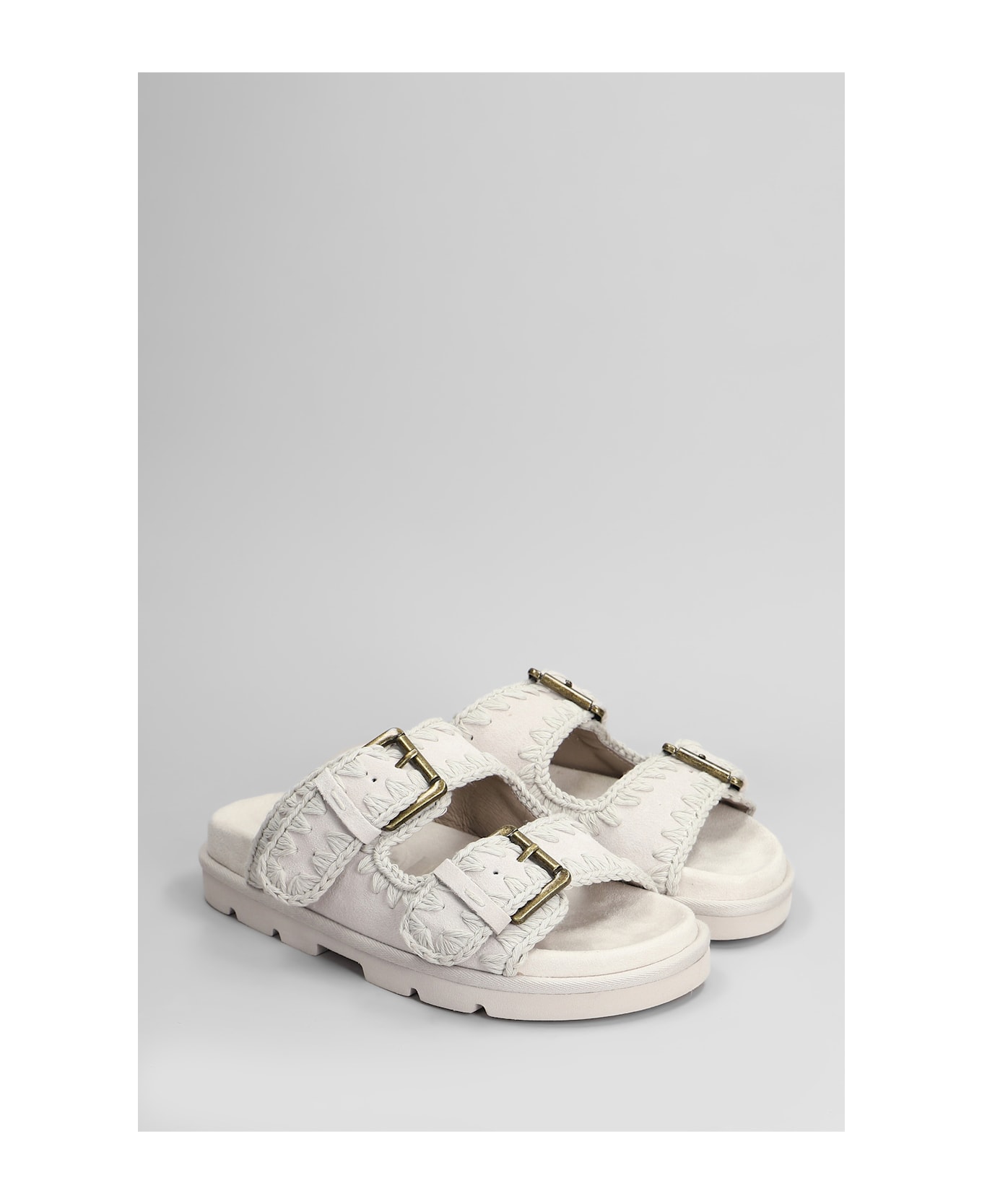 Mou Low Bio Flats In Grey Suede - grey