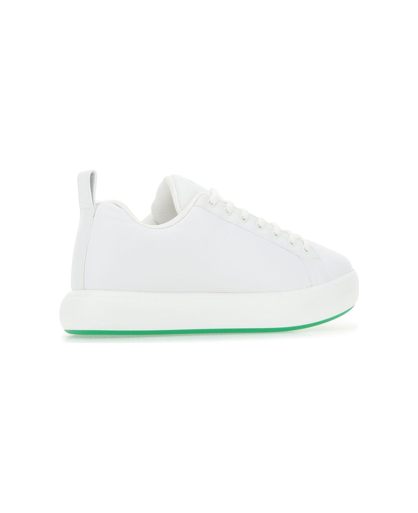 Bottega Veneta White Leather Tennis Sneakers - WHITE スニーカー