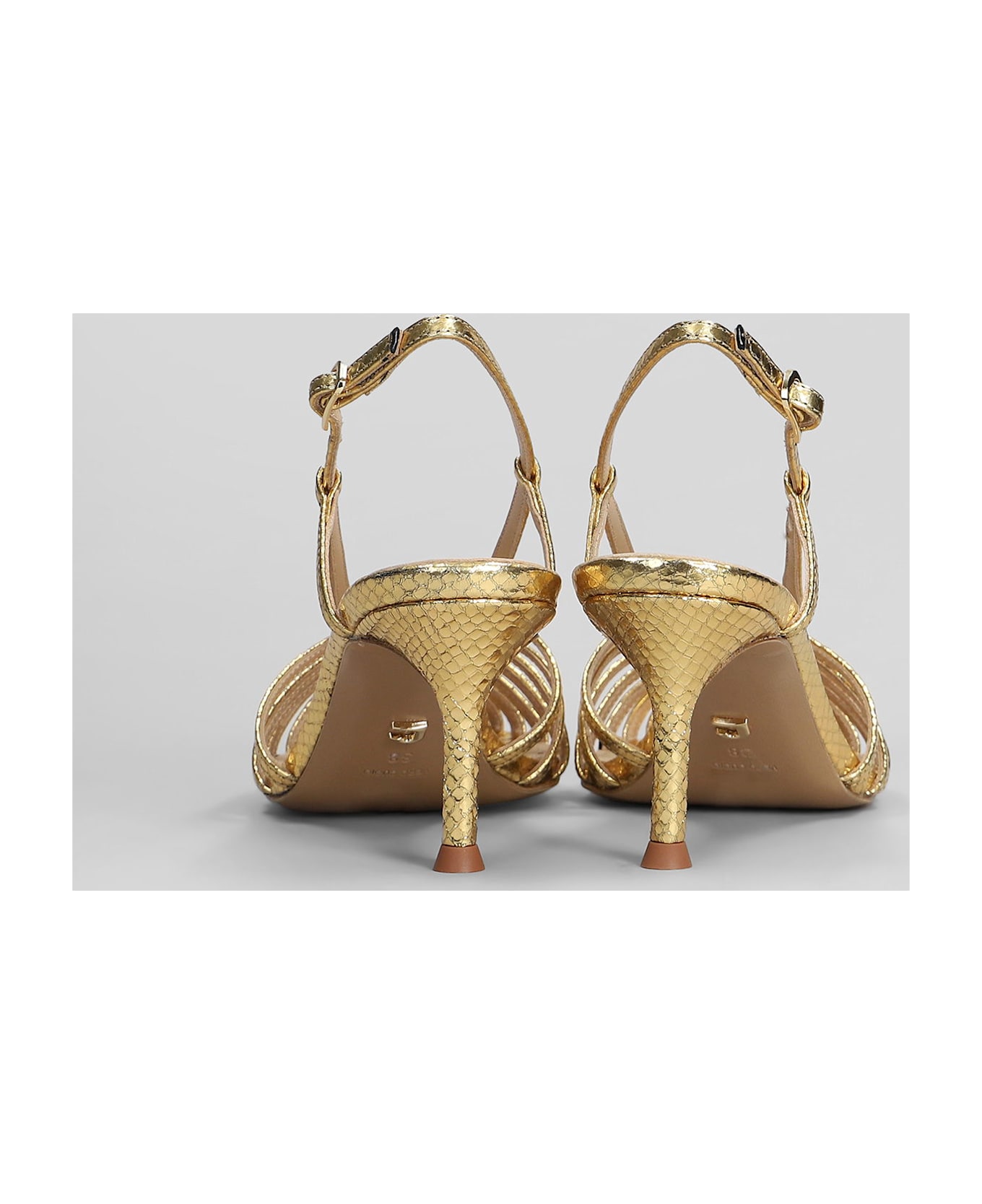 Lola Cruz Diana 65 Sandals In Gold Leather - gold
