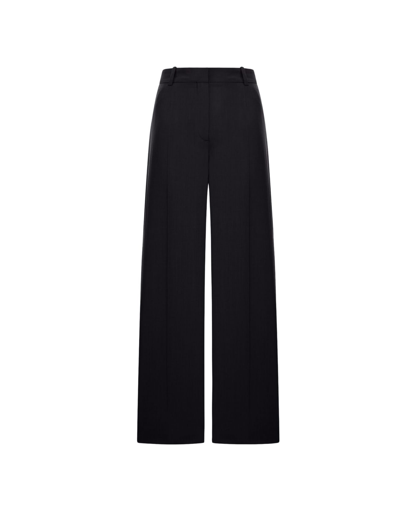 Totême Wool Blend Fluid Trousers - BLACK