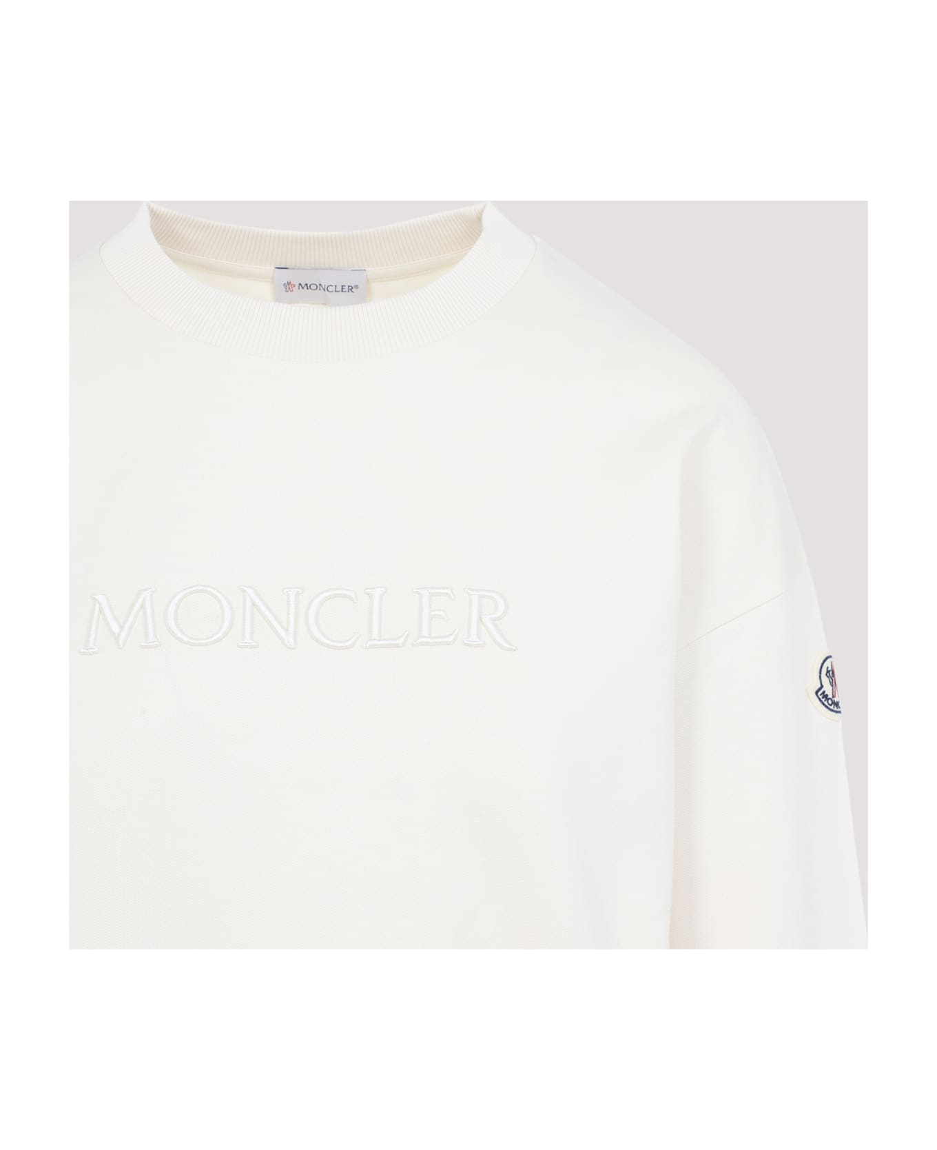 Moncler Cotton Sweatshirt - Natural