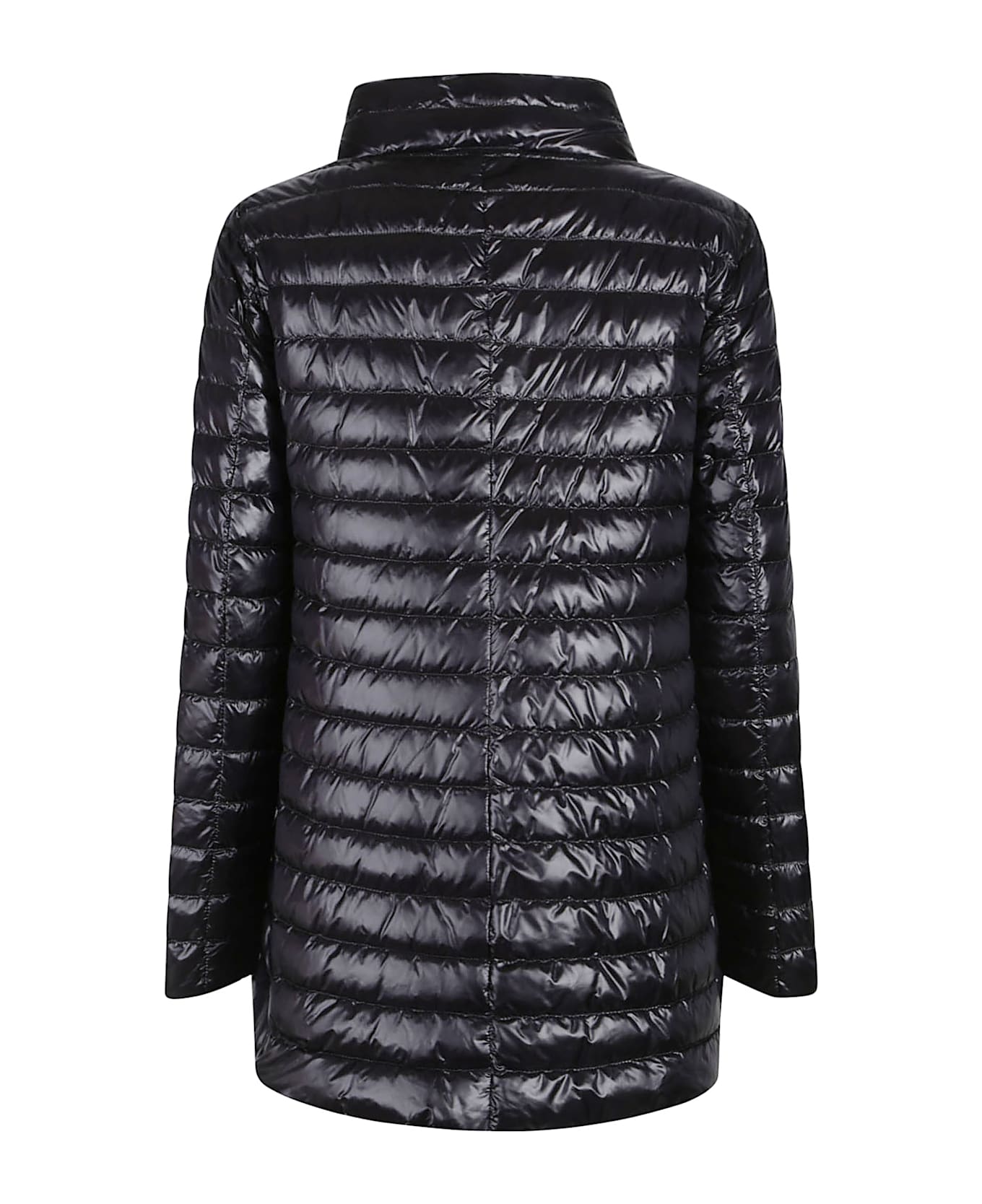 Herno Long Down Jacket - Nero/grigio Perla