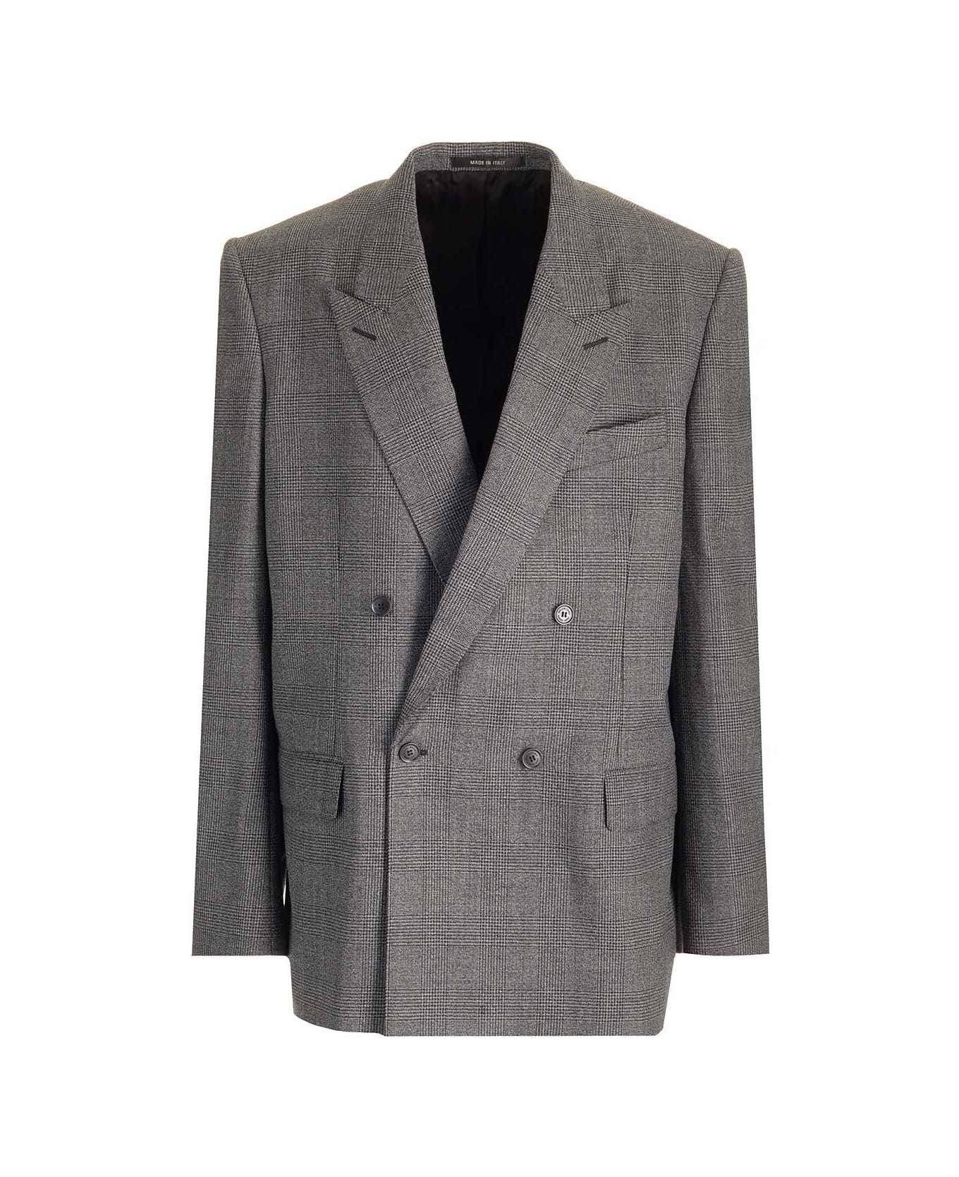 Balenciaga Prince Of Wales Checked Jacket - Gray