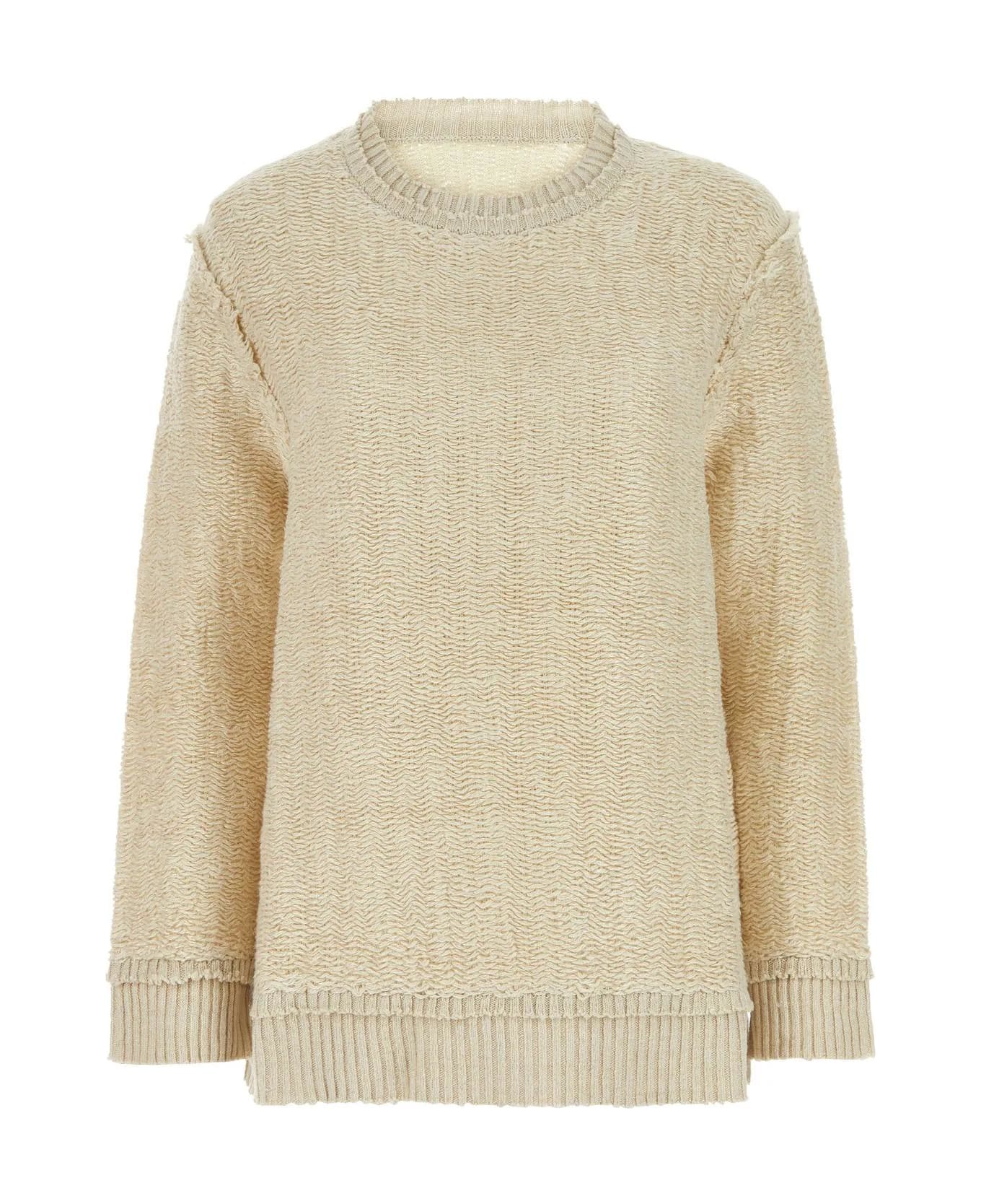 Maison Margiela Sand Hemp Blend Oversize Sweater - BEIGE