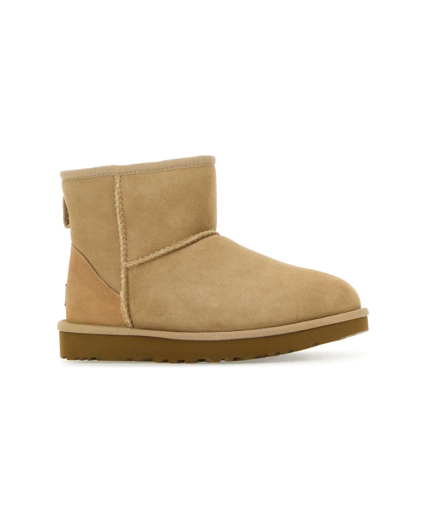 UGG Sand Suede Classic Ultra Mini Ankle Boots - Sand