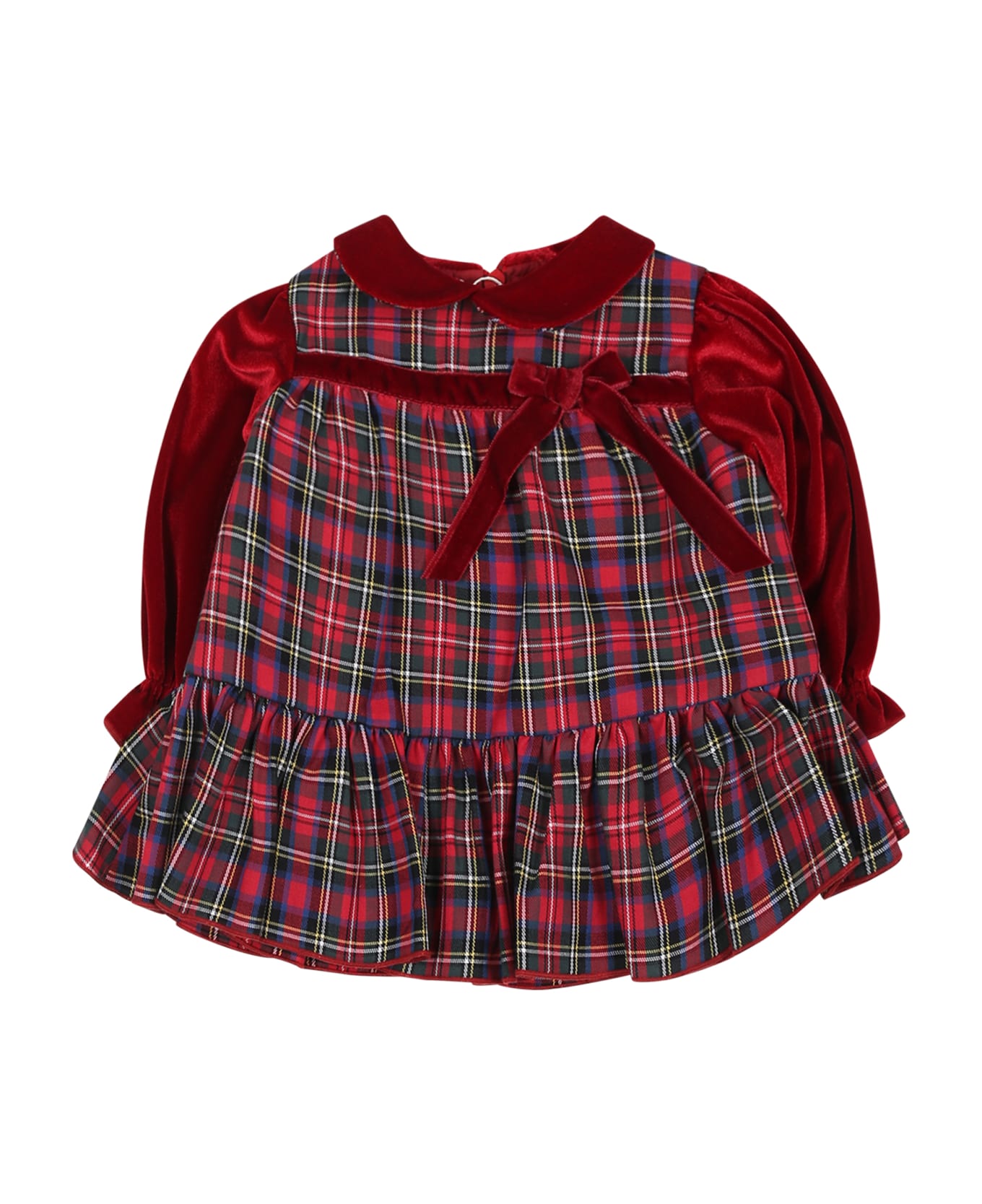 La stupenderia Red Dress Fro Baby Girl With Bow - Red