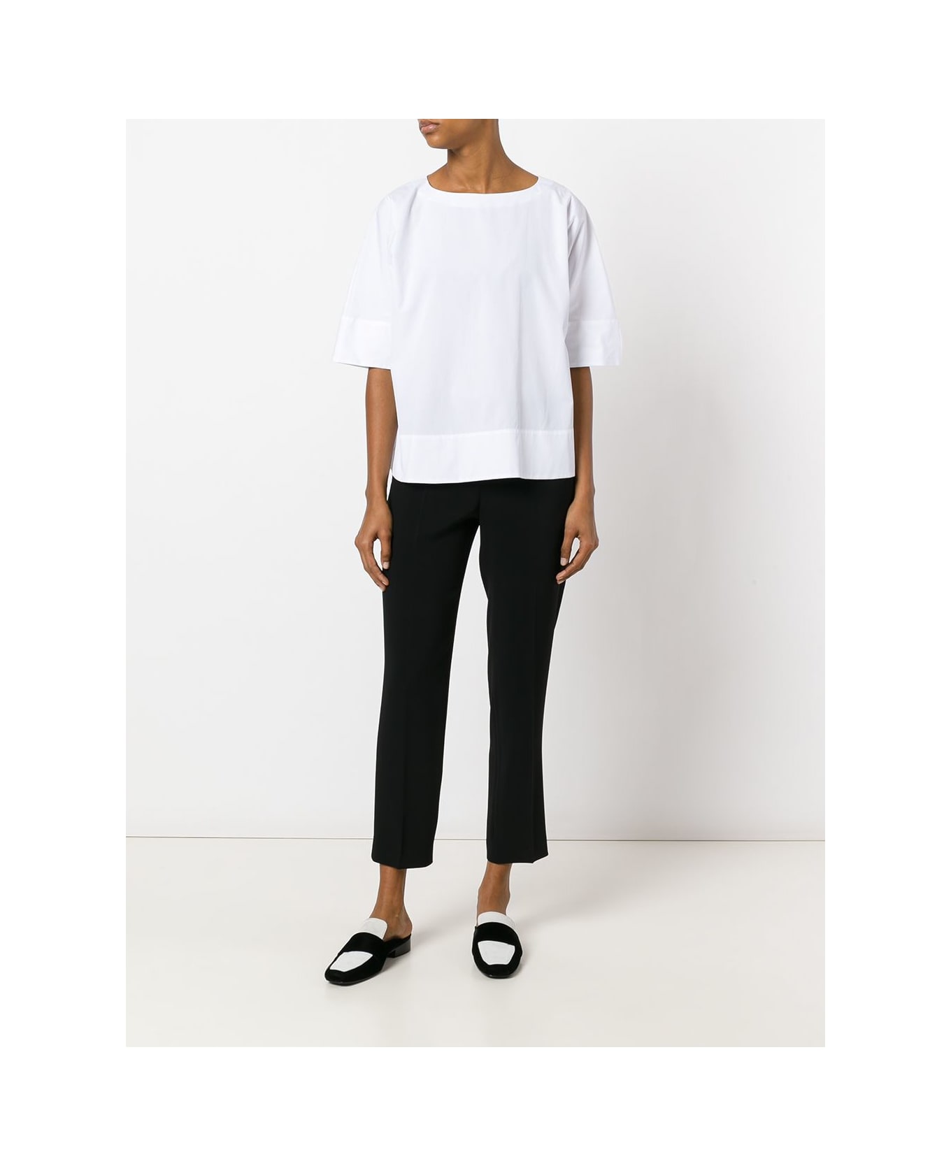 Alberto Biani Rear Pleat Blouse - White