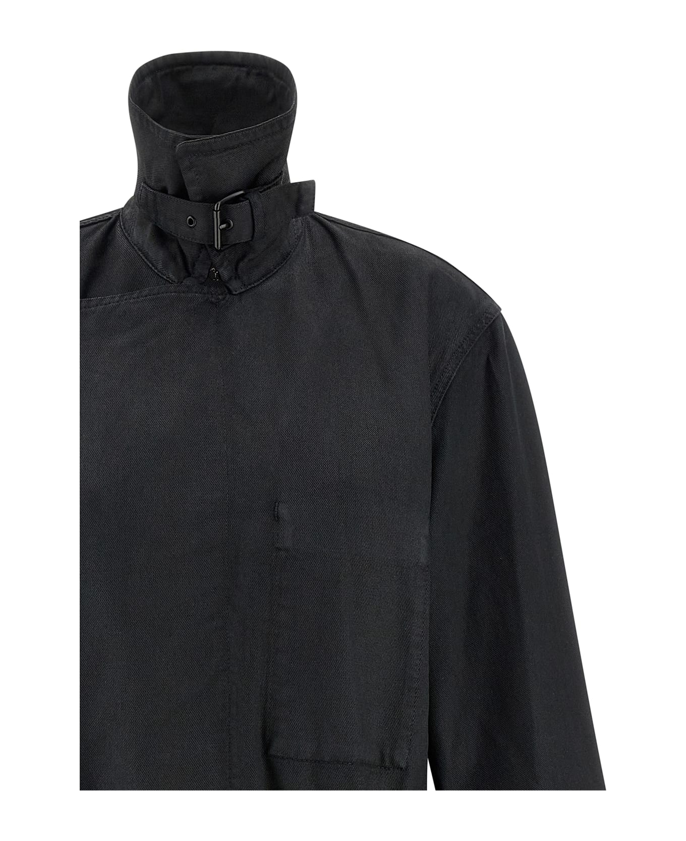 Lemaire Waxed Cotton Trench Coat - Black  