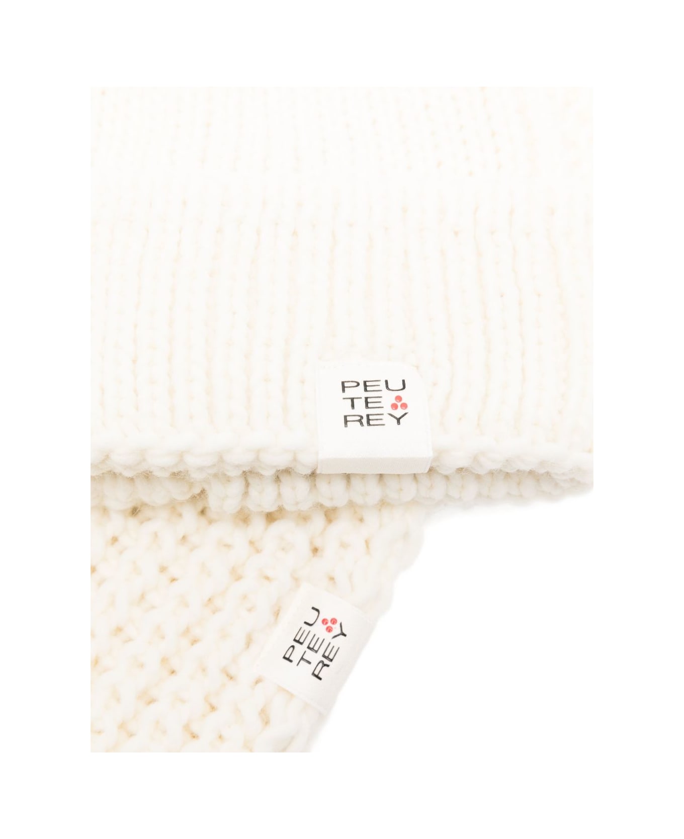 Peuterey Wool Beanie And Scarf Set - Ivory