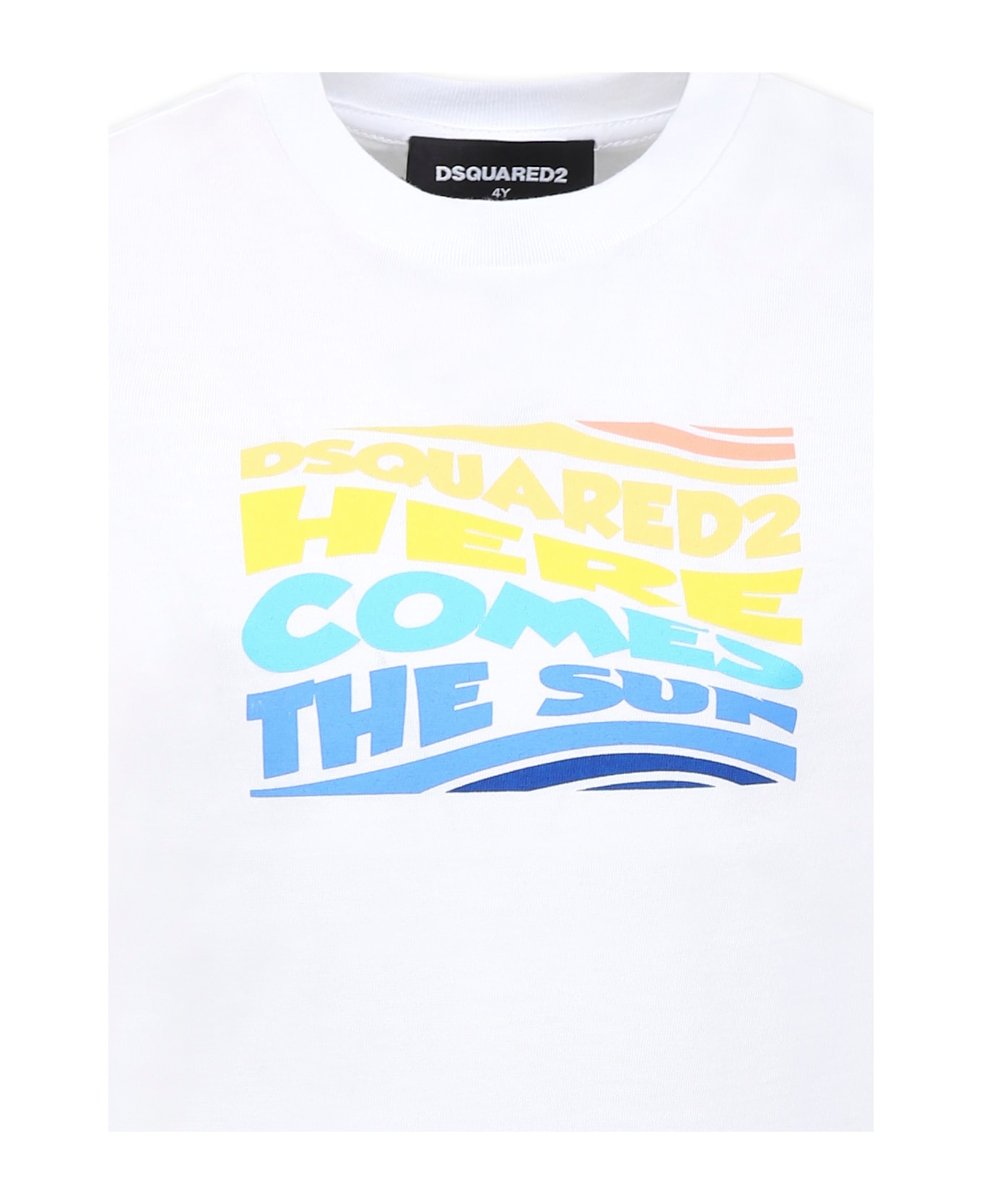 Dsquared2 White T-shirt For Boy With Logo - White