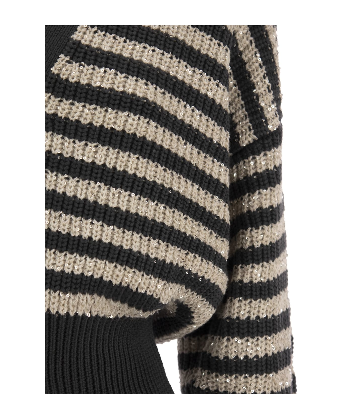 Brunello Cucinelli Sequin Striped Cardigan - Dark Grey