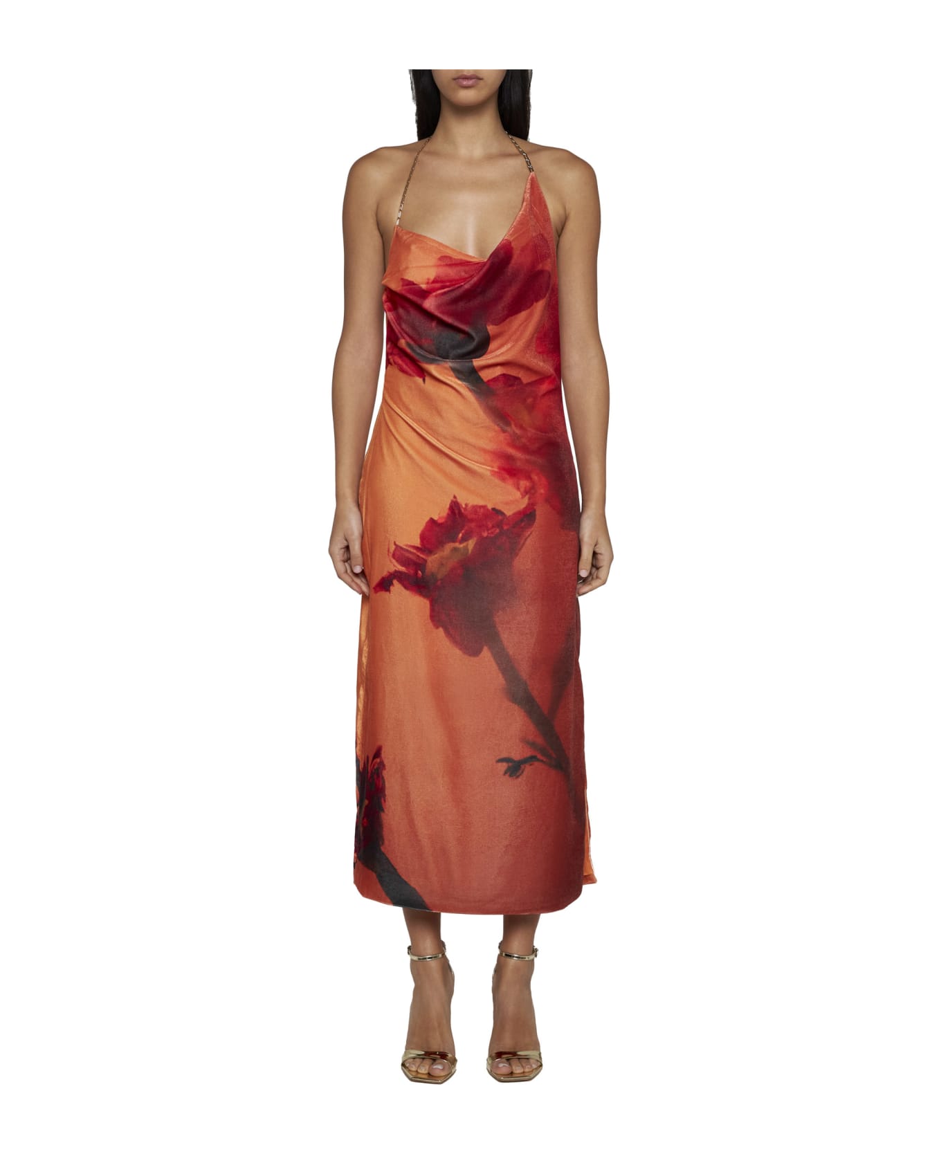 Stine Goya Dress - Flowers growing under orange w