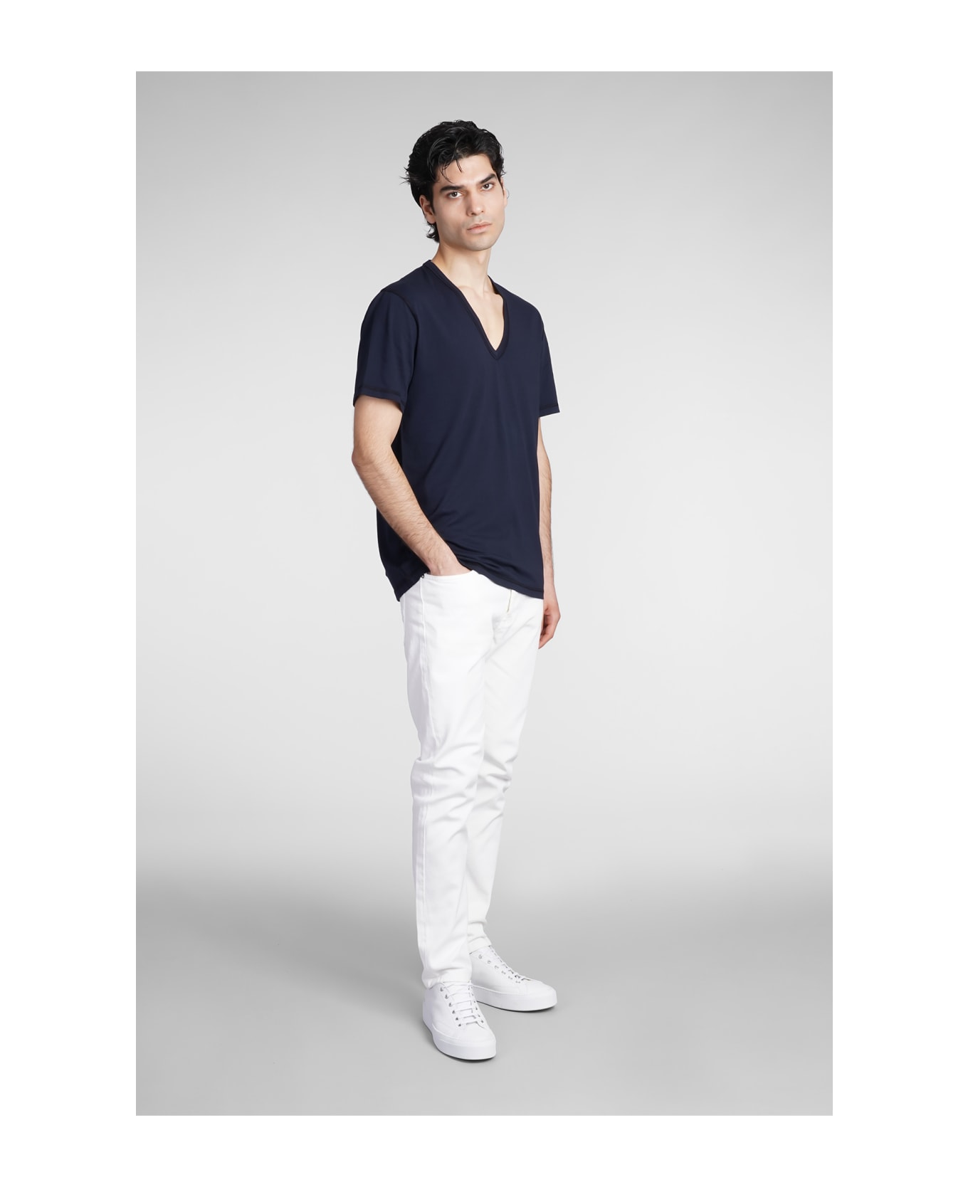Mauro Grifoni Jeans In White Cotton - Yellow Cream