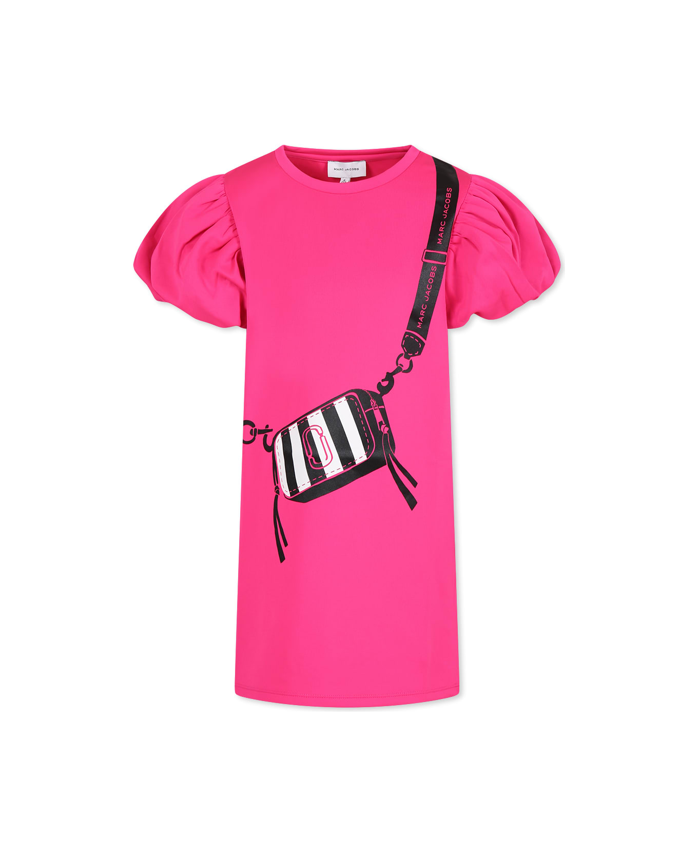 Marc Jacobs Fuchsia Dress For Girl With Bag Print - Fuchsia