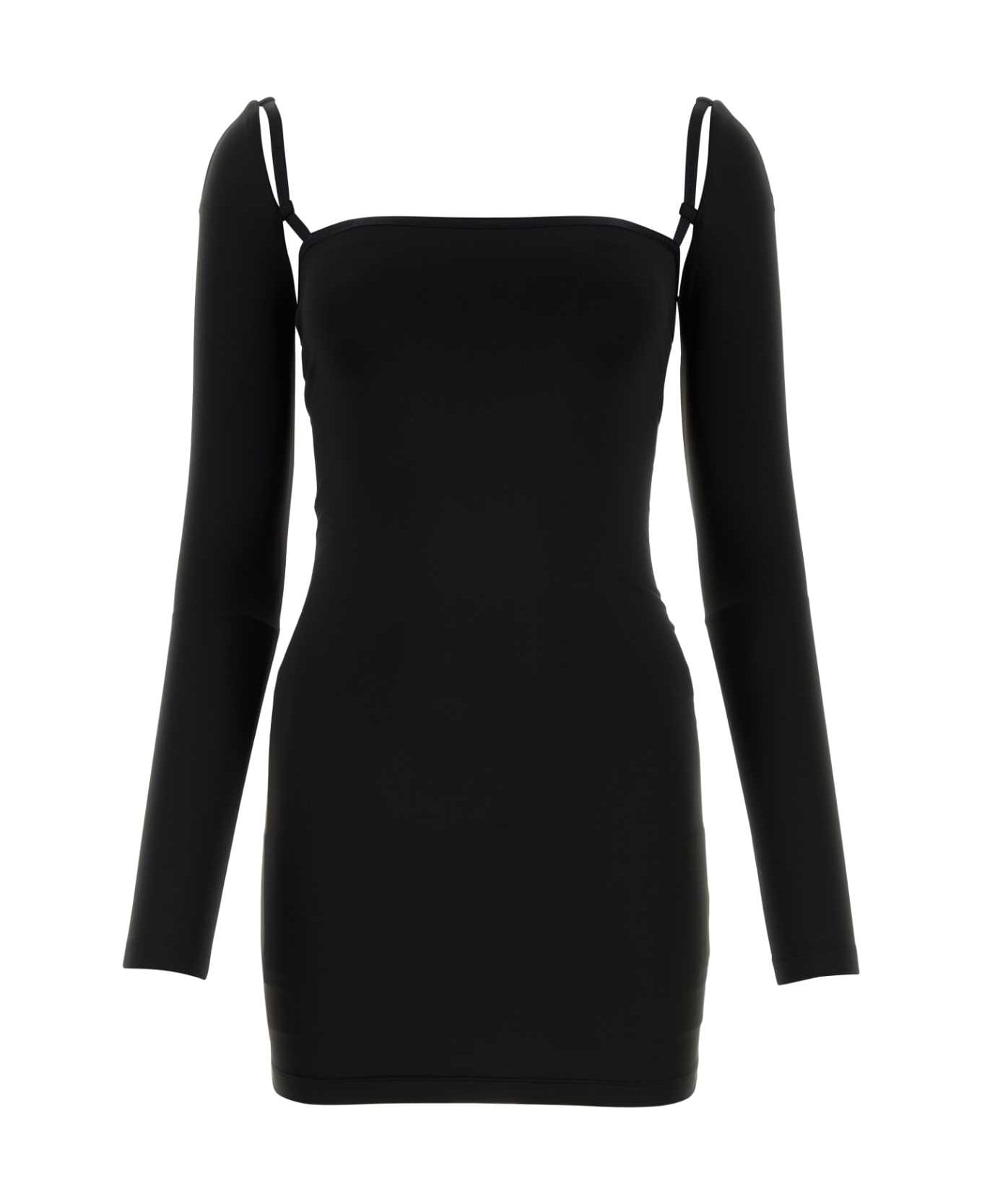 T by Alexander Wang Black Stretch Nylon Mini Dress - BLACK ワンピース＆ドレス