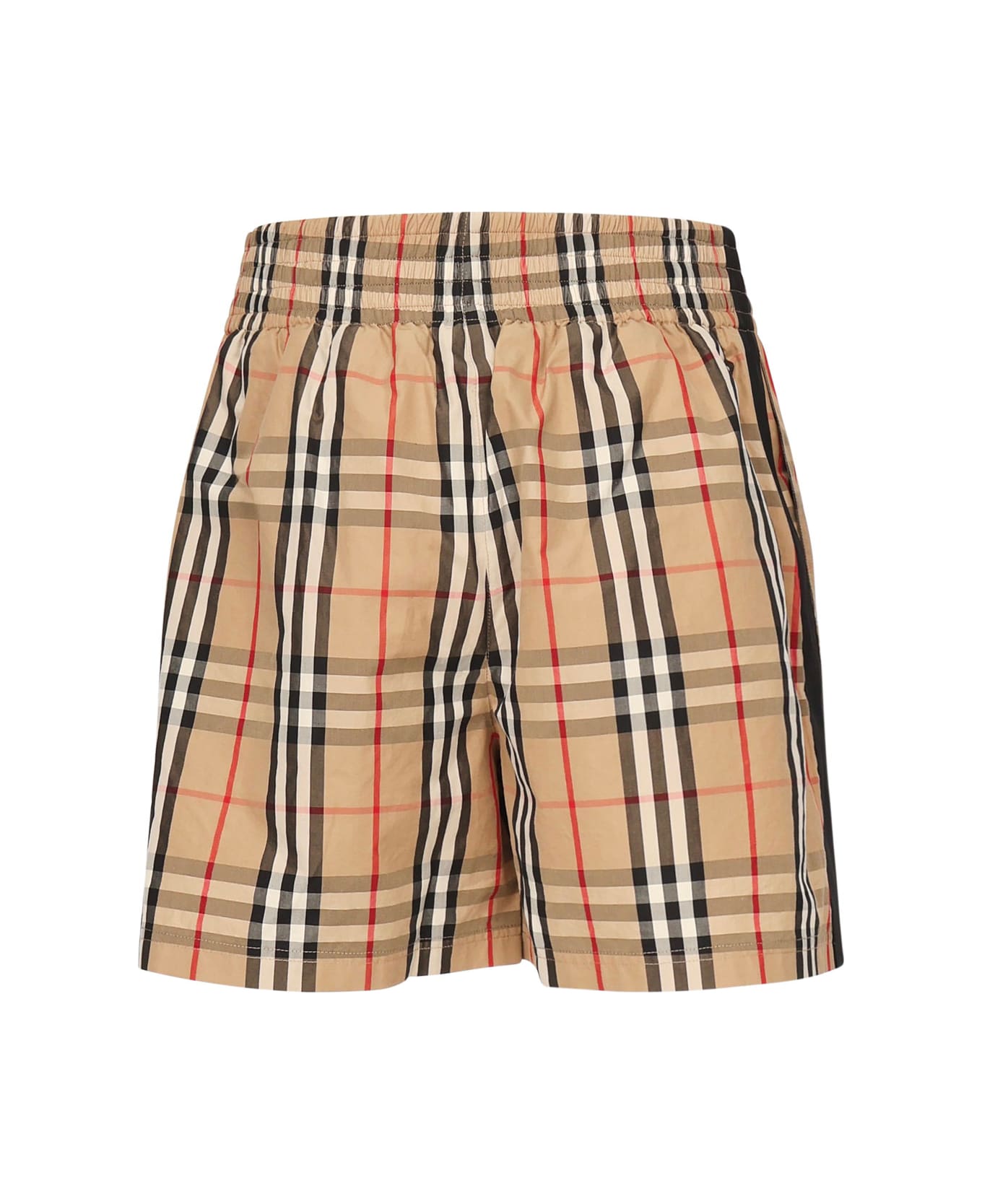 Burberry Check Cotton Shorts - Beige