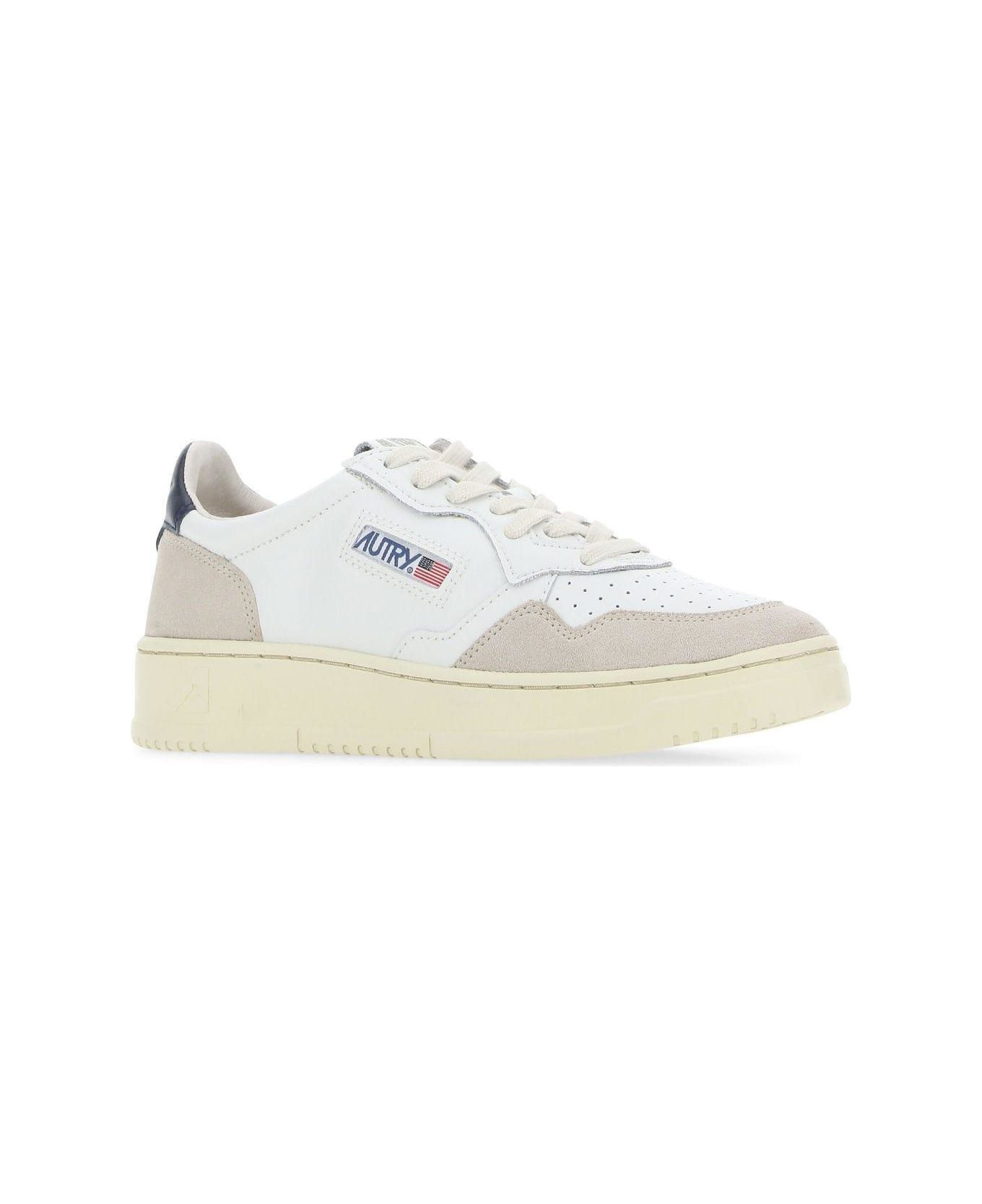 Autry Two-tone Leather And Suede Medalist Sneakers - WHITE