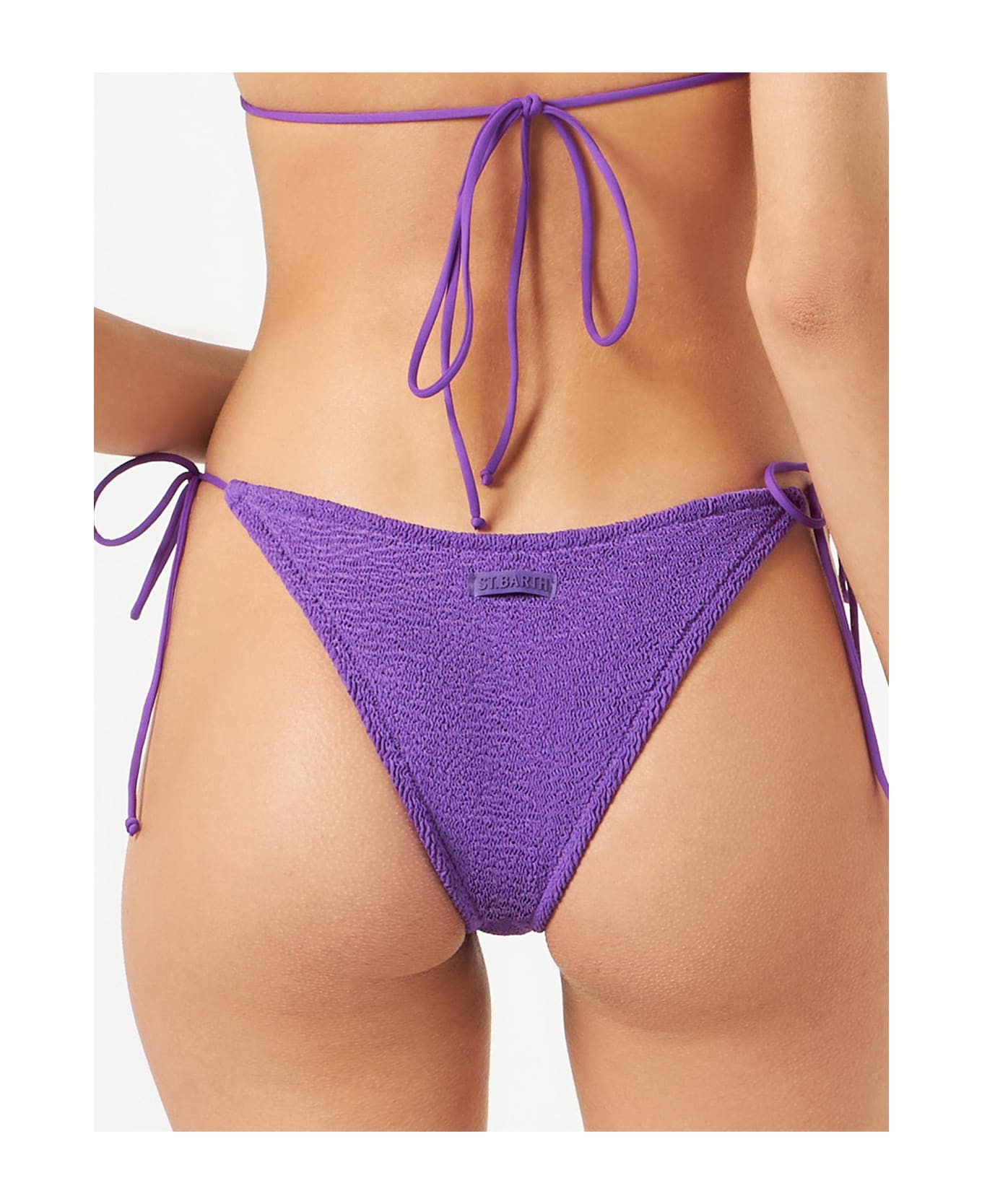 MC2 Saint Barth Woman Purple Crinkle Swim Briefs With Side Laces - PINK