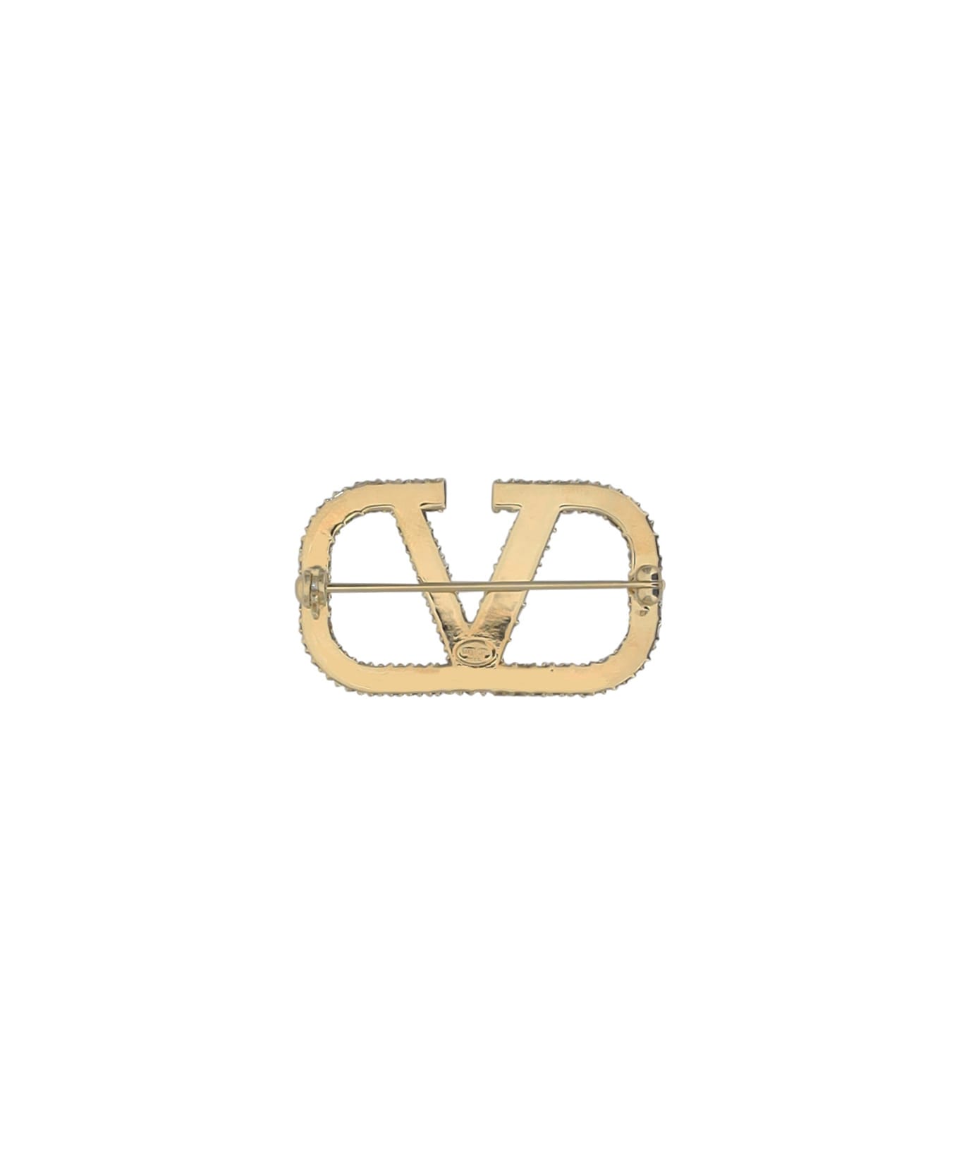 Valentino Garavani Vlogo Valentino Garavani Brooch - Oro 18/crystal Silver