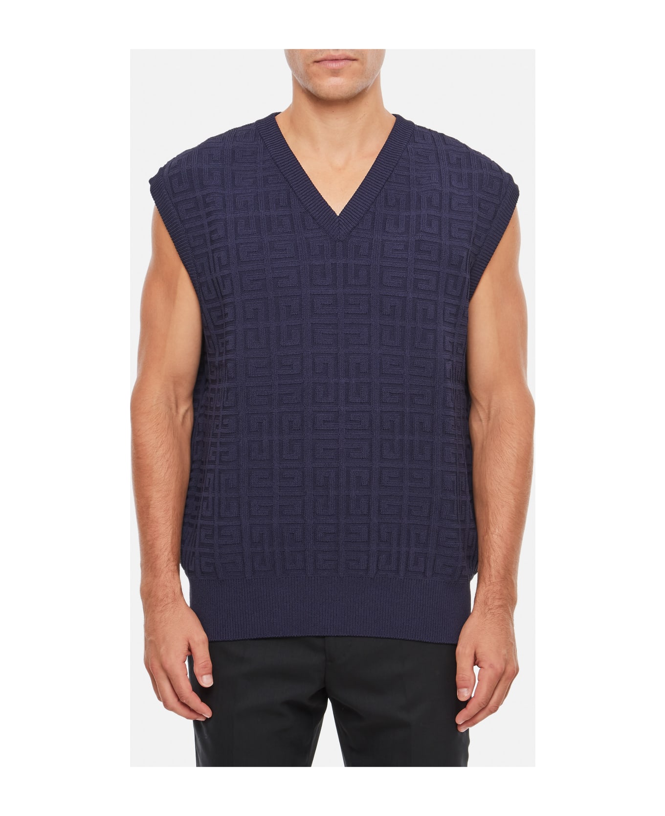 Givenchy Textured All Over 4g Vest - Blue