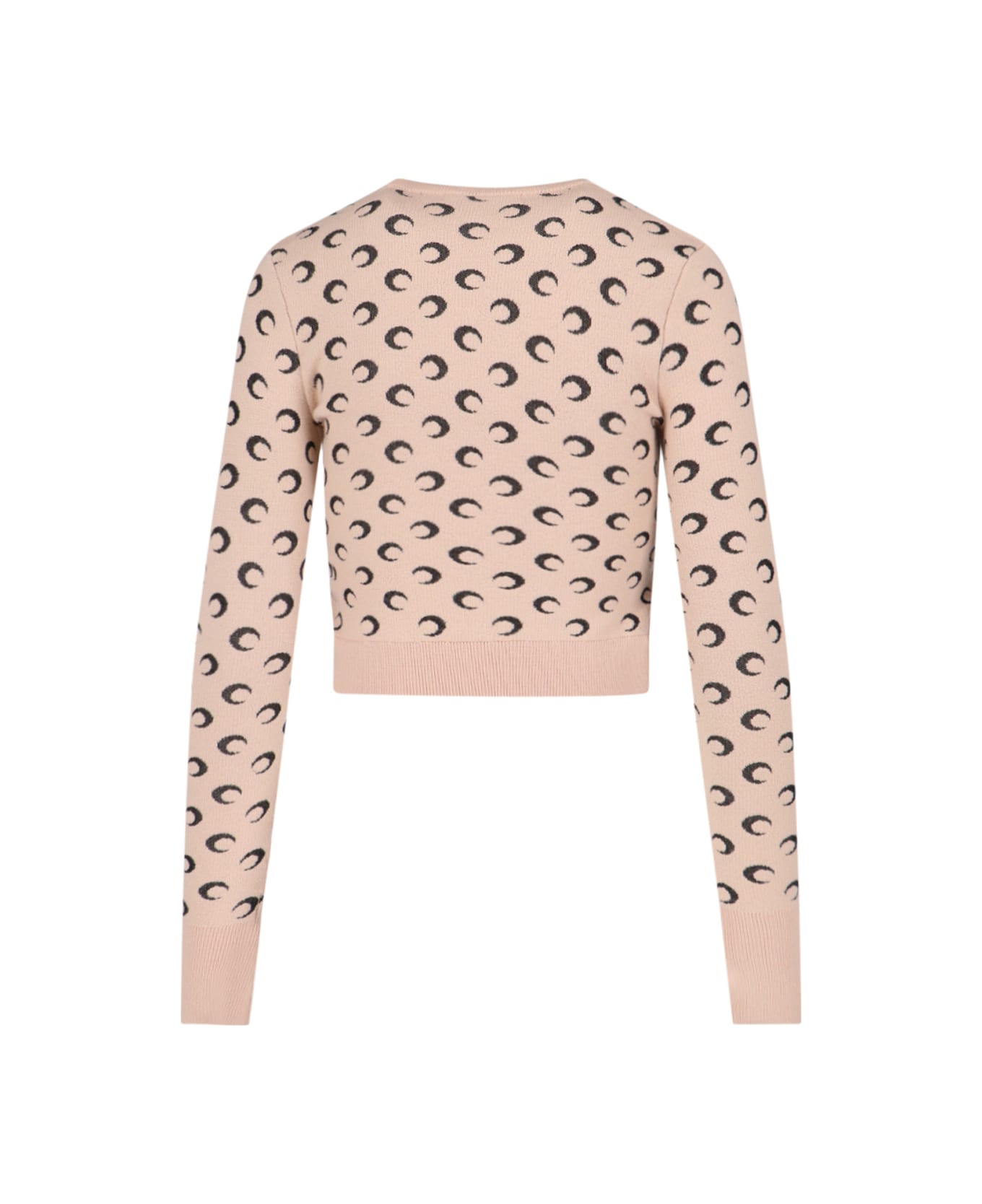 Marine Serre Moon Wool Crop Sweater - NUDE