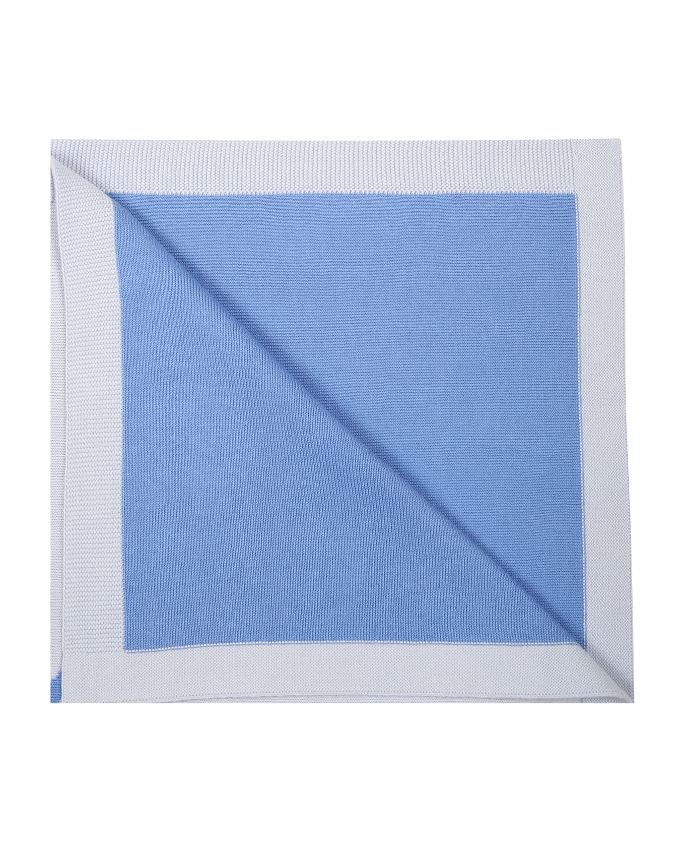 Kenzo Kids Light Blue Blanket For Babies With Logo - Light Blue