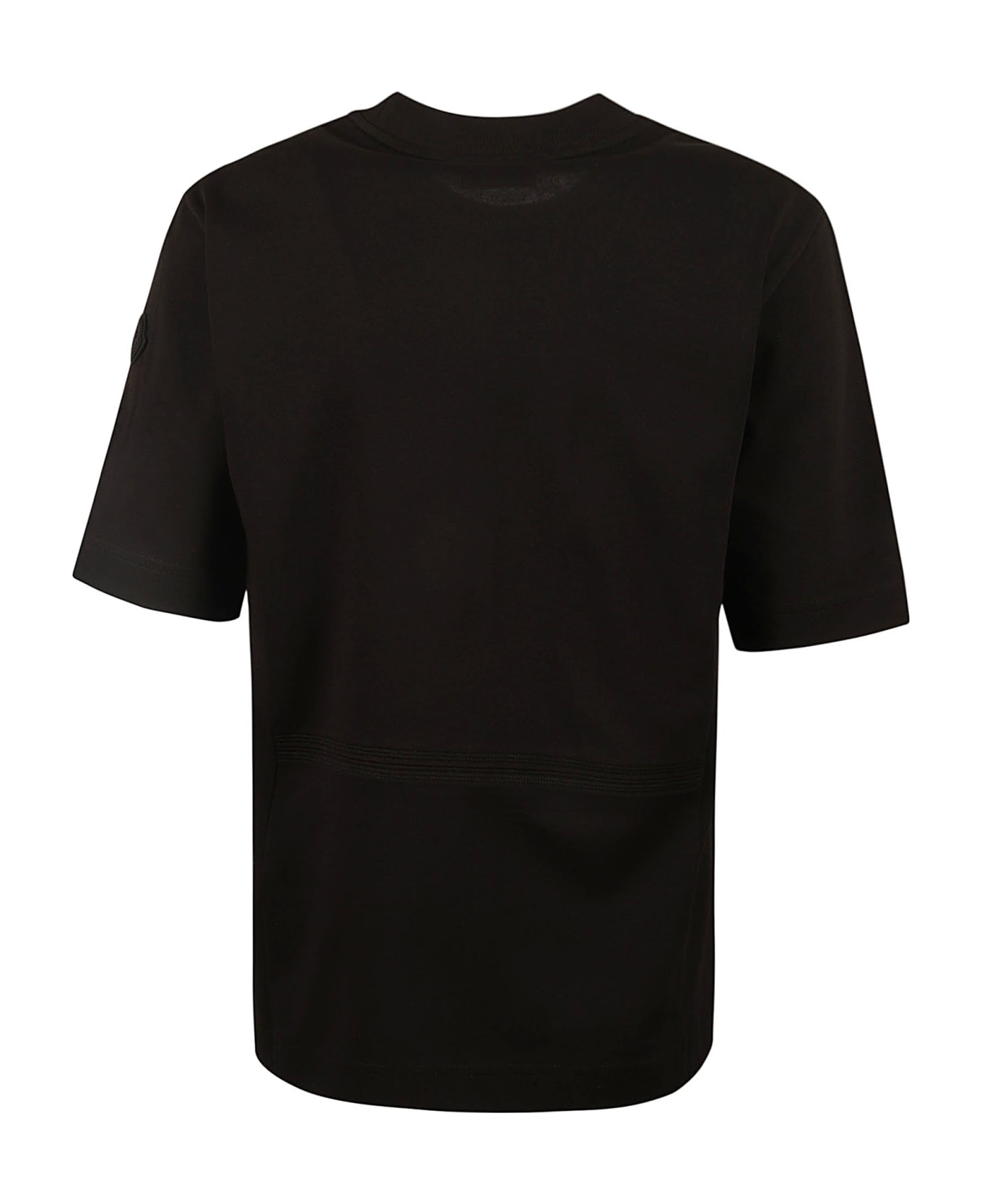 Moncler Logo Embroidered Regular T-shirt - Black Tシャツ